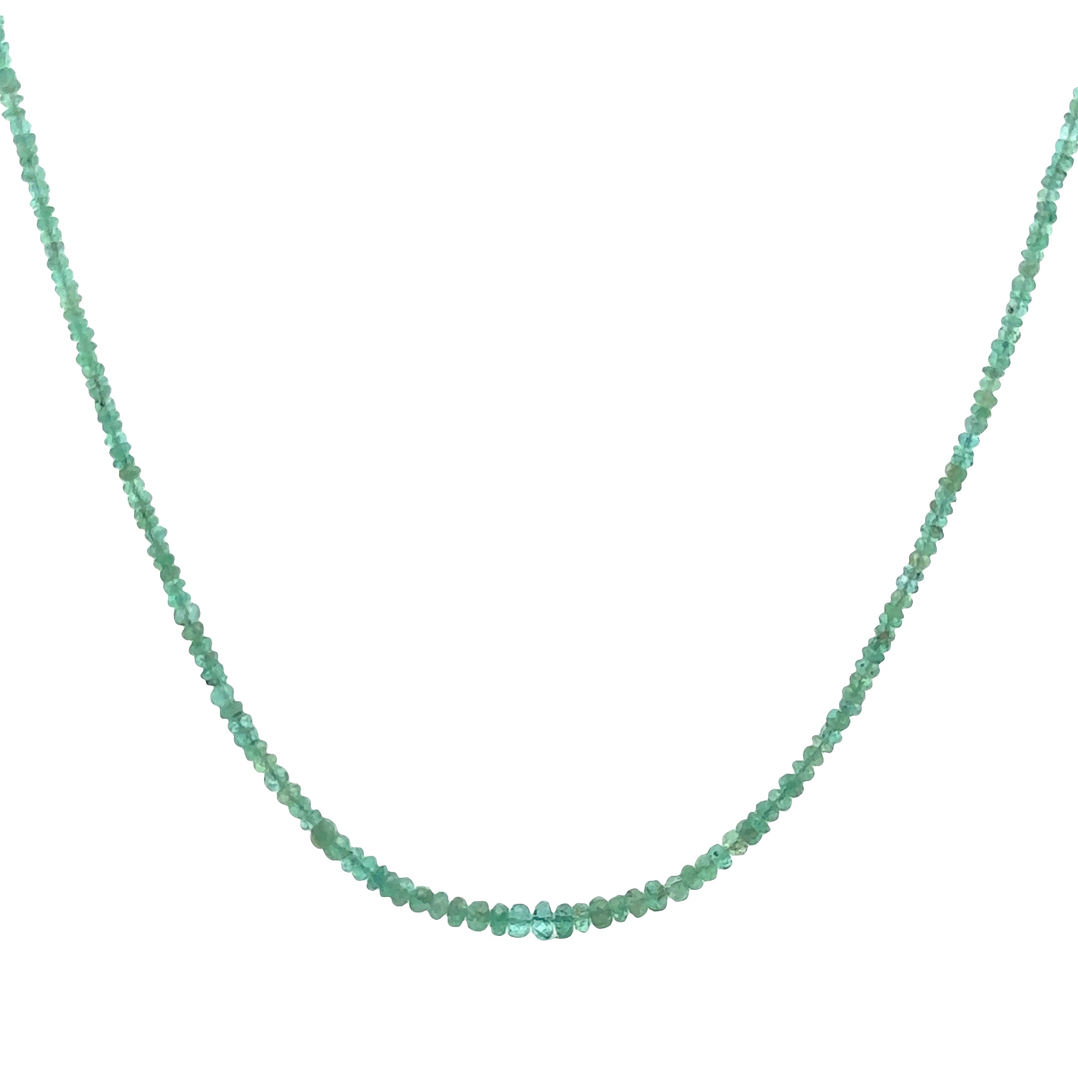 WD1932 Faceted Emerald Necklace — 14K Yellow Gold