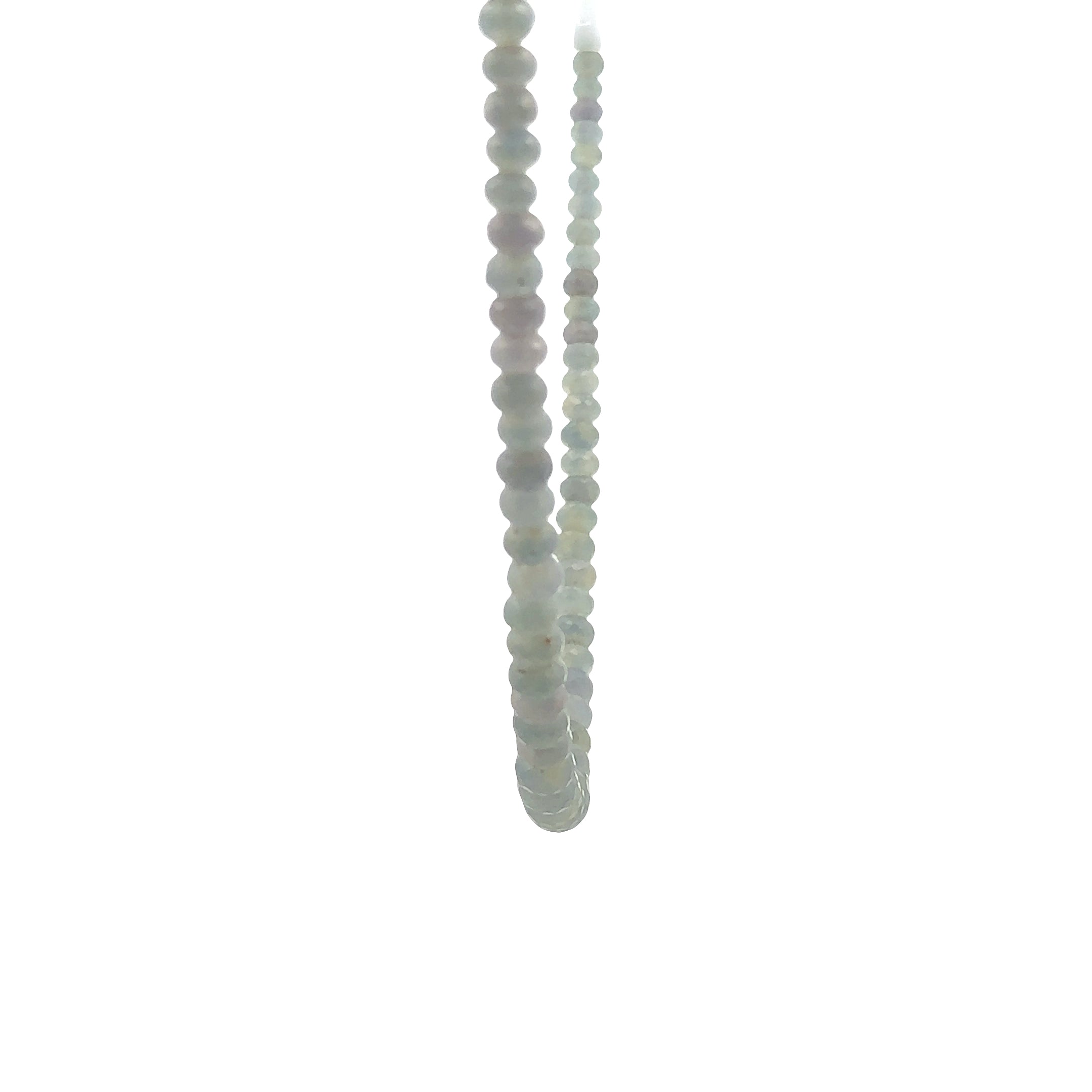 WD1942 Aquamarine Beaded Necklace — 14K Yellow Gold