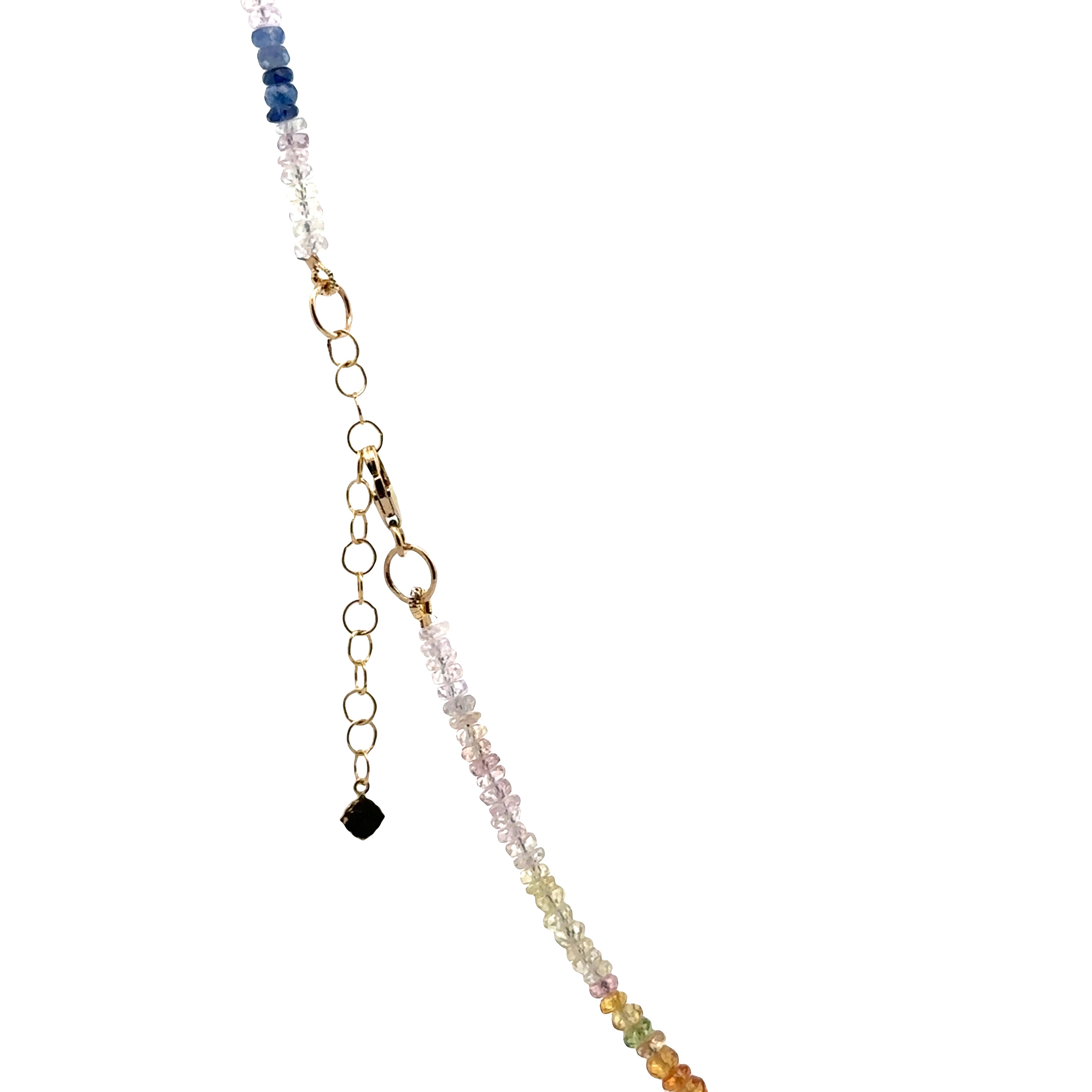 WD1941 Multi-Color Sapphire Beaded Necklace — 14K Yellow Gold