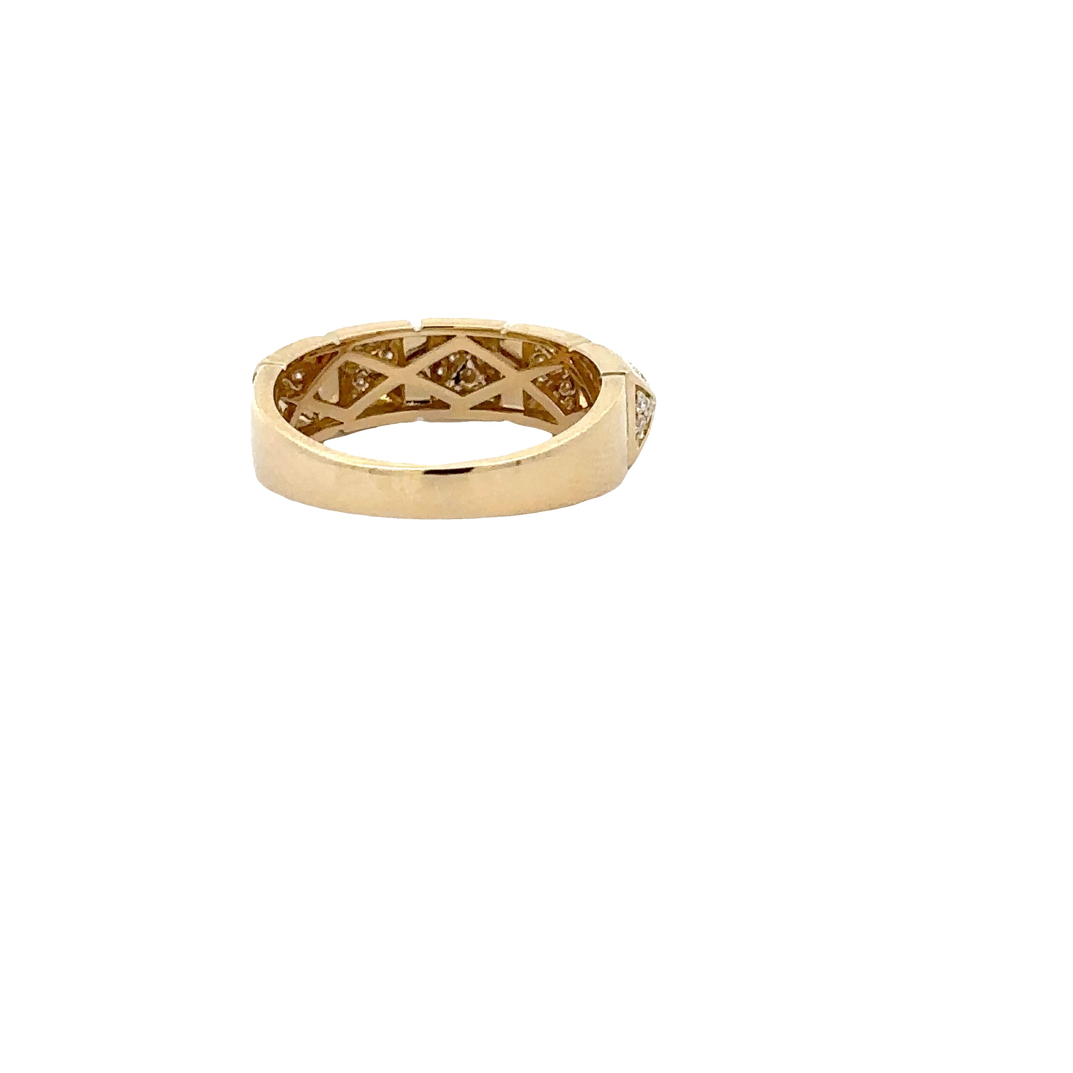 WD283963 14kt Gold Diamond Geometric Band