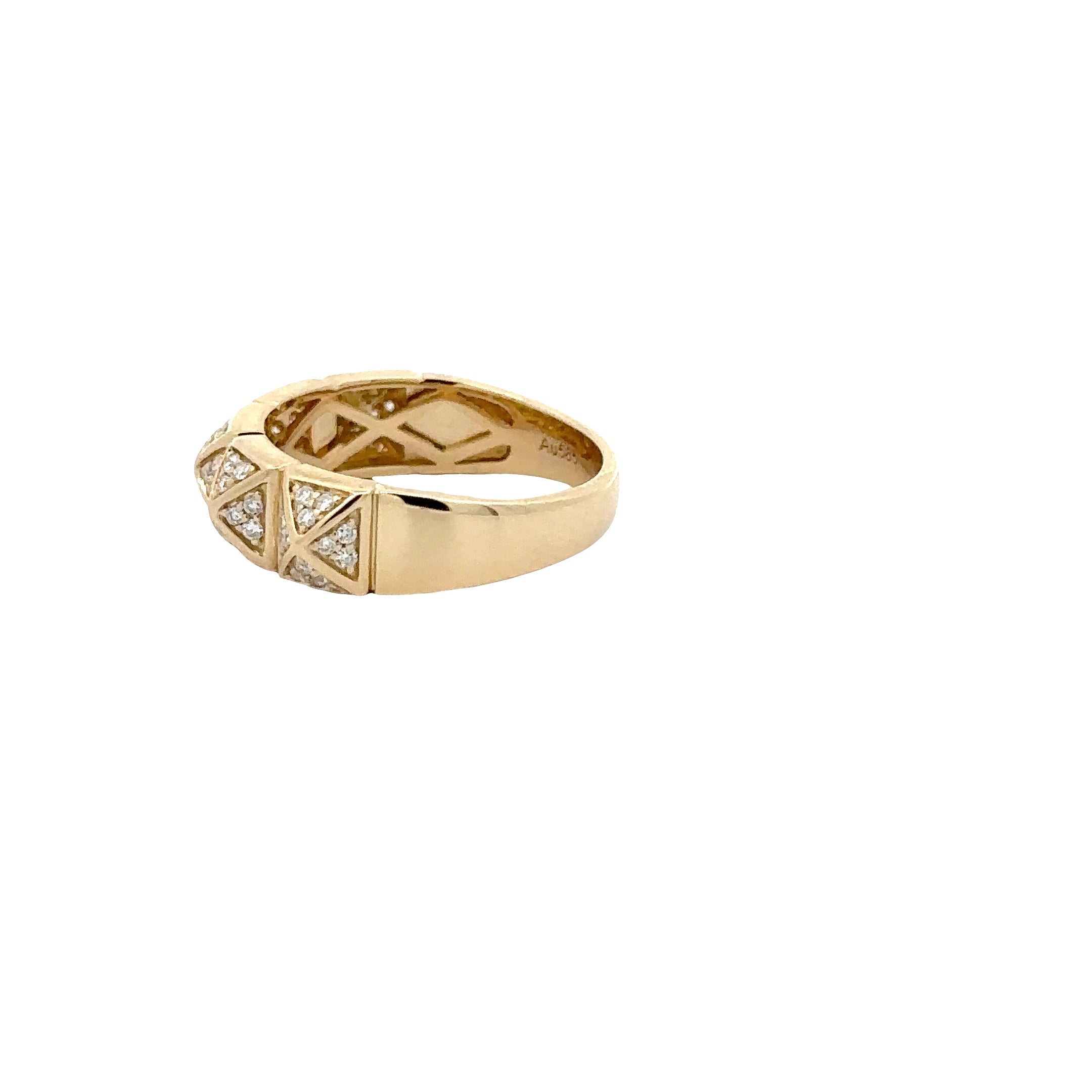 WD283963 14kt Gold Diamond Geometric Band