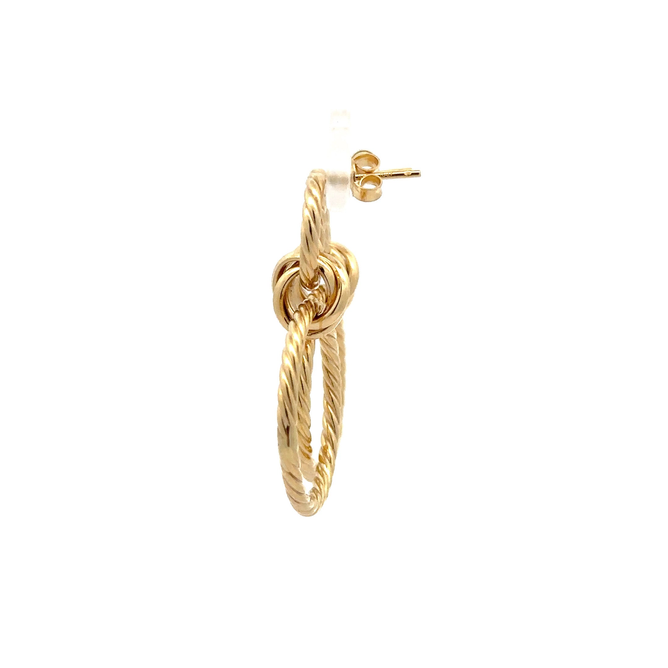 WD1212 14kt polished gold twist rope multi hoop Earring