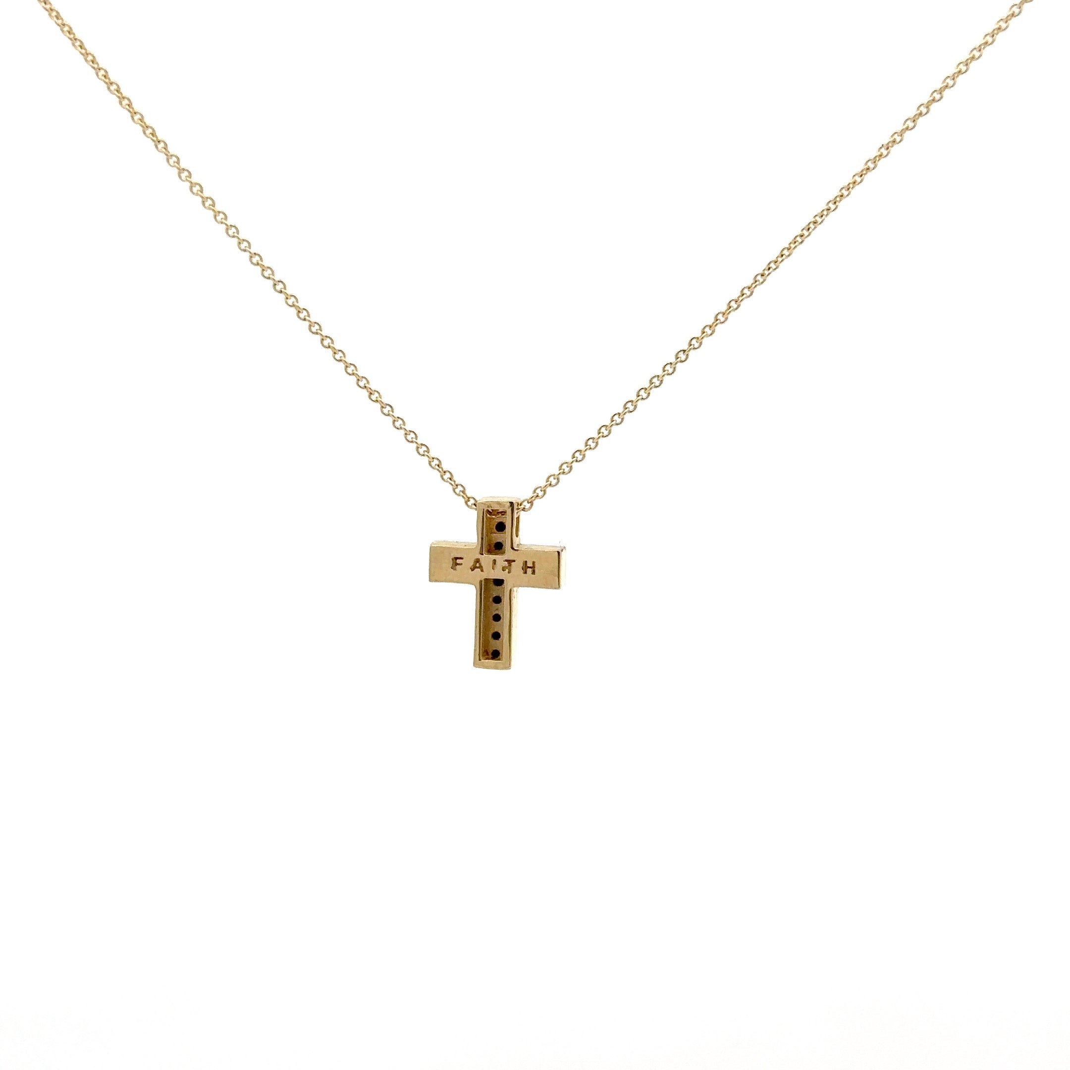 WD1075 14kt black diamond cross Necklace