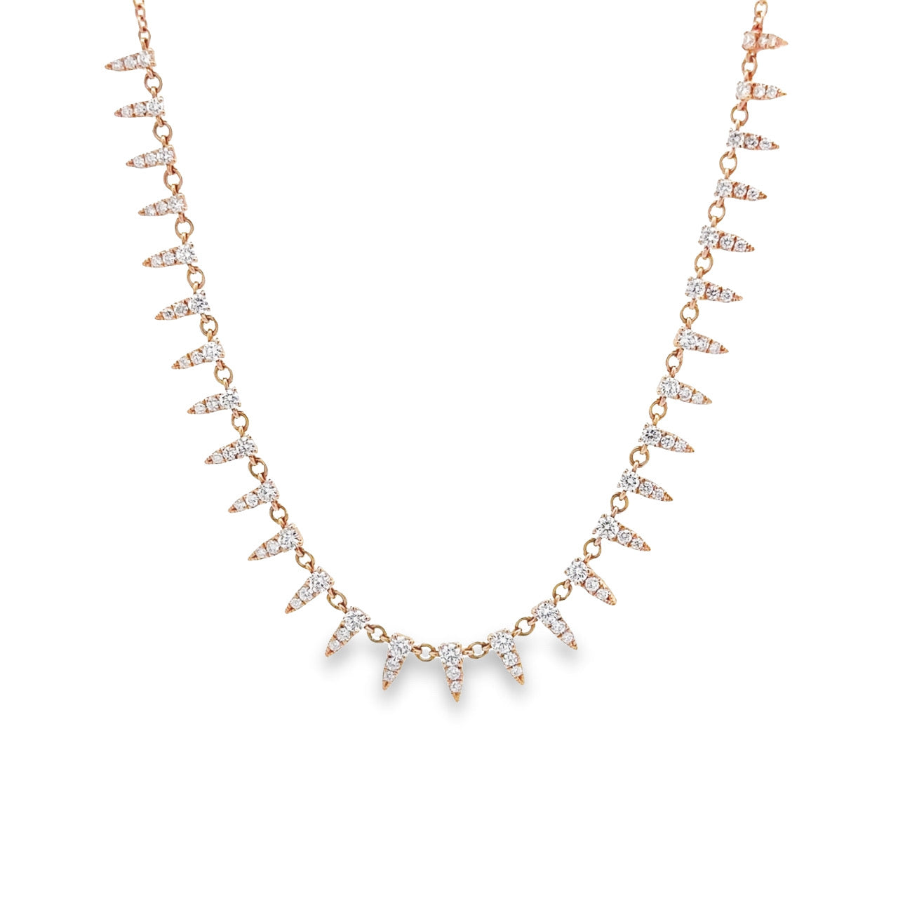 WD926 14kt gold 1.20ct of round diamonds necklace