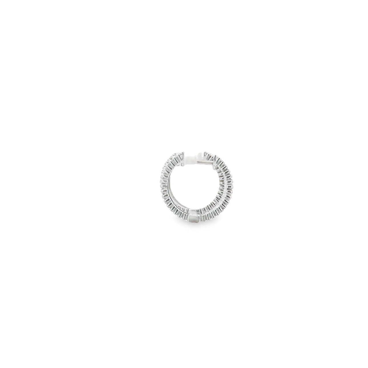 WD1100 14kt pave hoop with milagrain detail earrings
