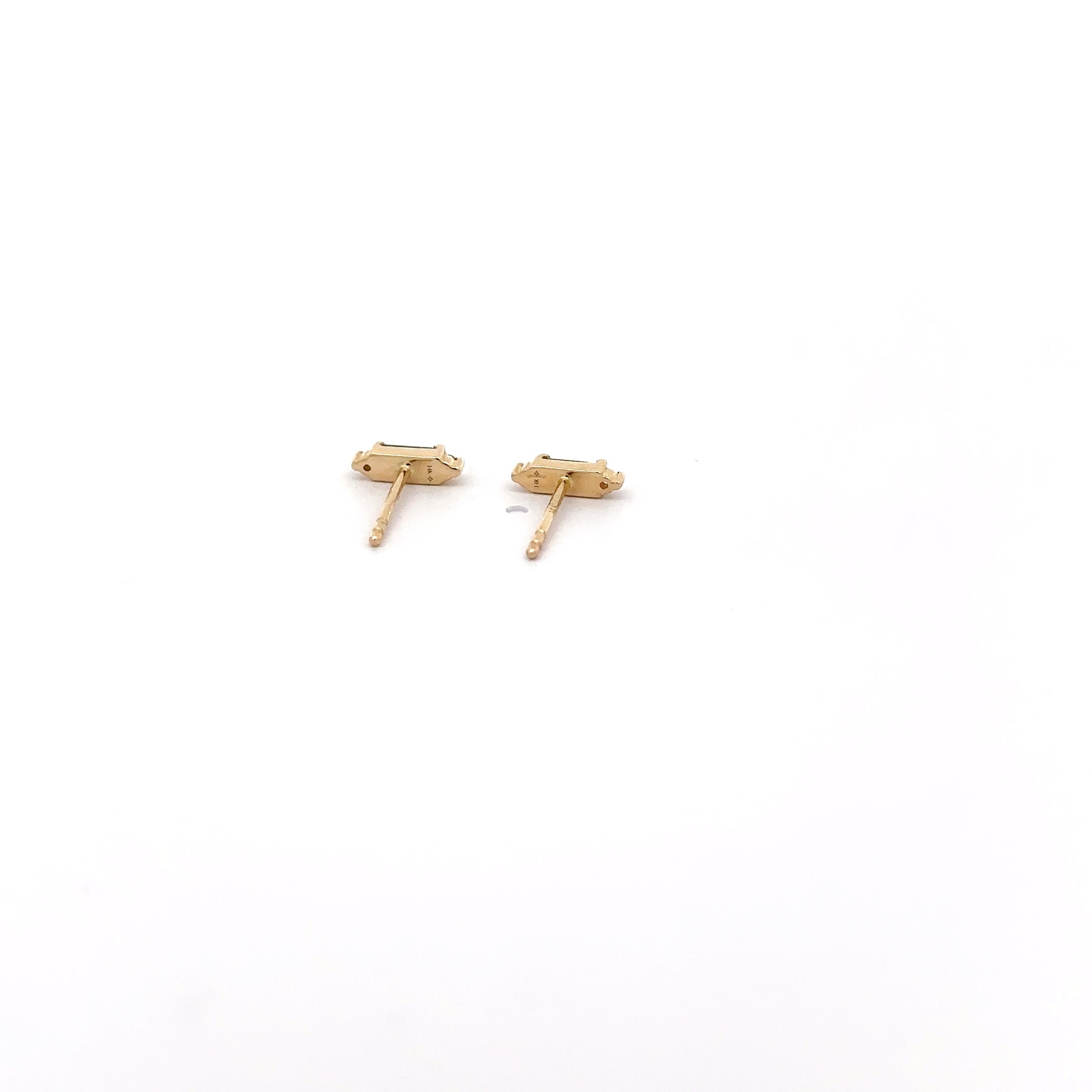 WD1219 14kt Emerald Studs with Diamond Detail
