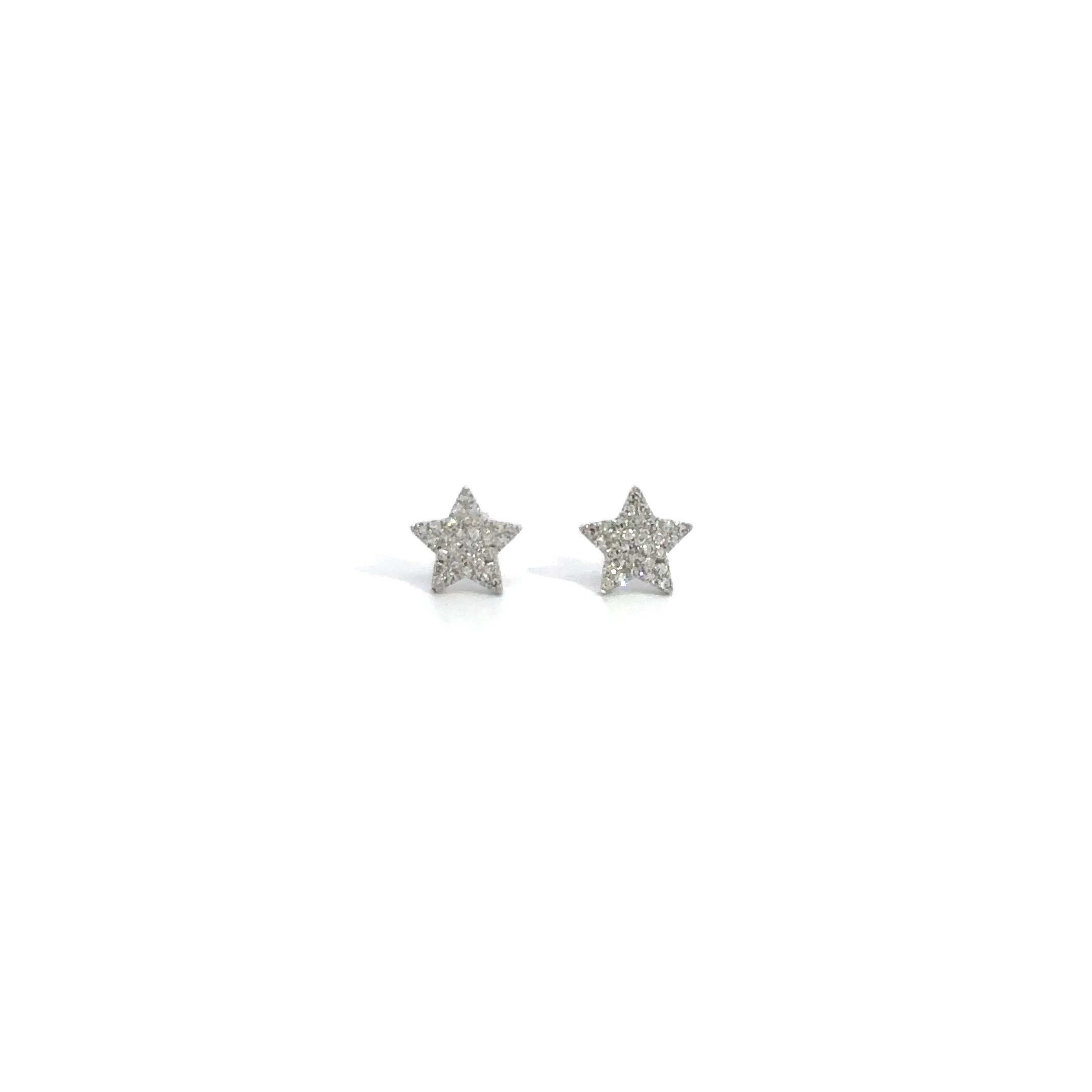 WD757  14kt pave Diamond Star studs