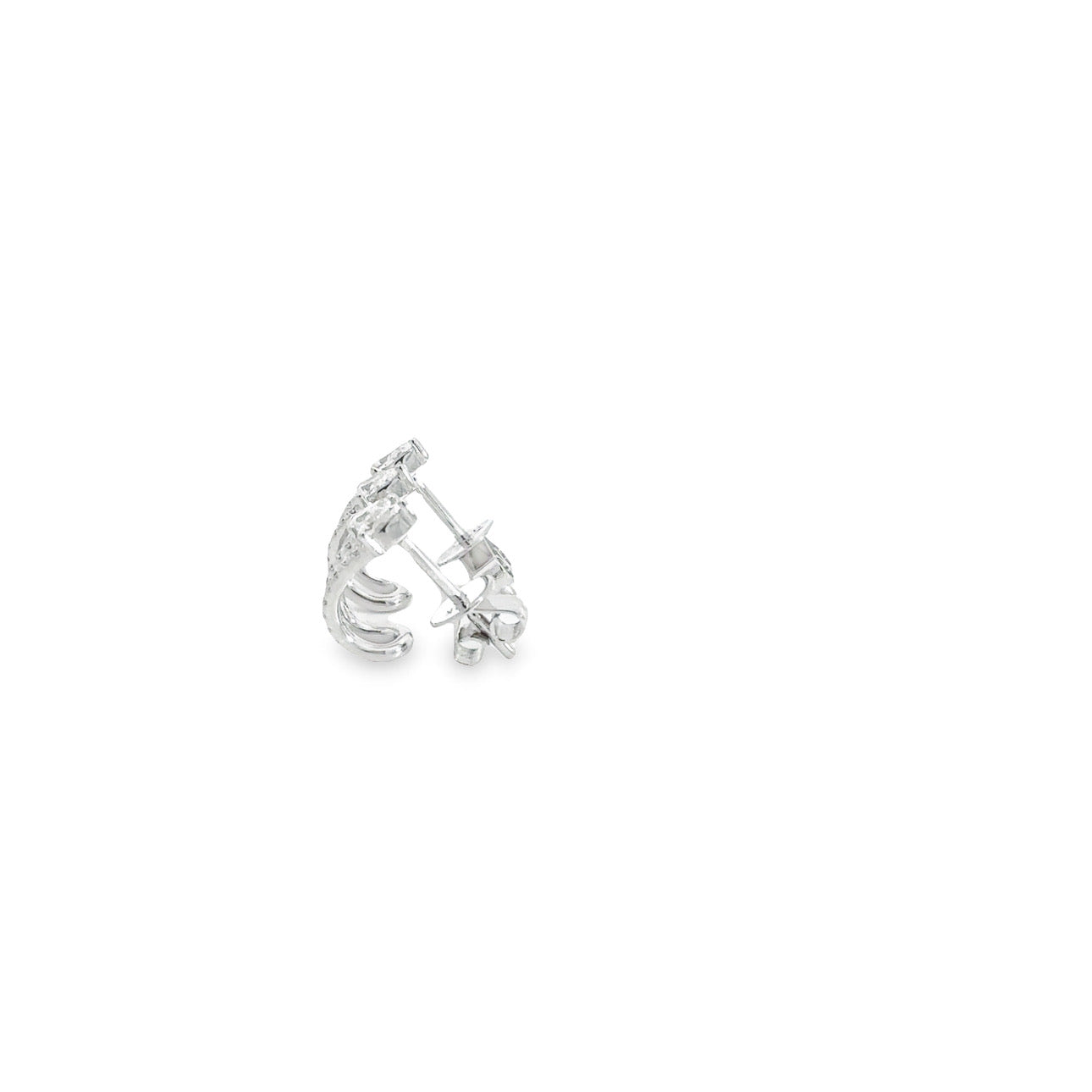 WD582 - Pear and Pave Cuff Huggie Earring
