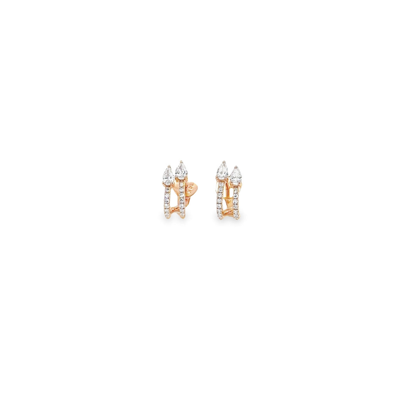 WD582 - Pear and Pave Cuff Huggie Earring