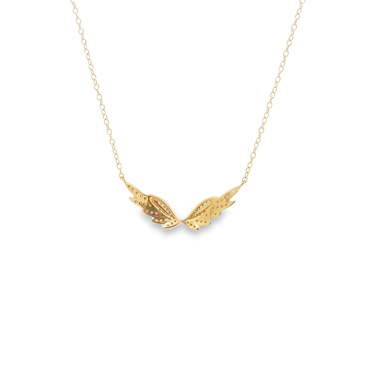 WD1246 14kt Gold Diamond Wings Necklace