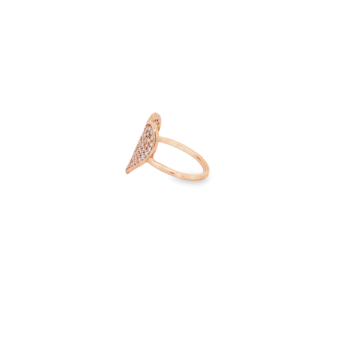 WD1304 14kt Gold Large Pave Diamond Heart Ring