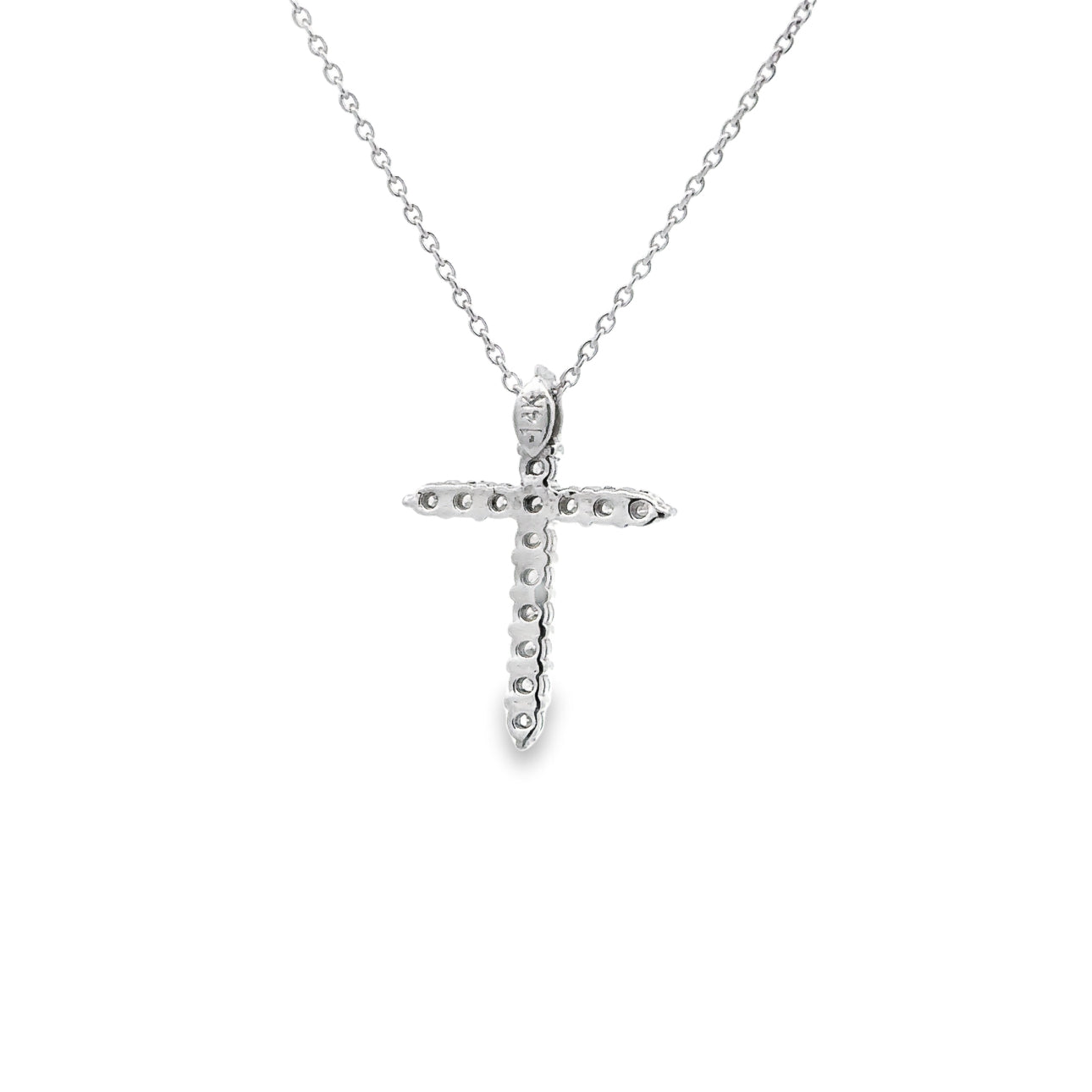 WD1319 White Gold and Diamond Cross Necklace