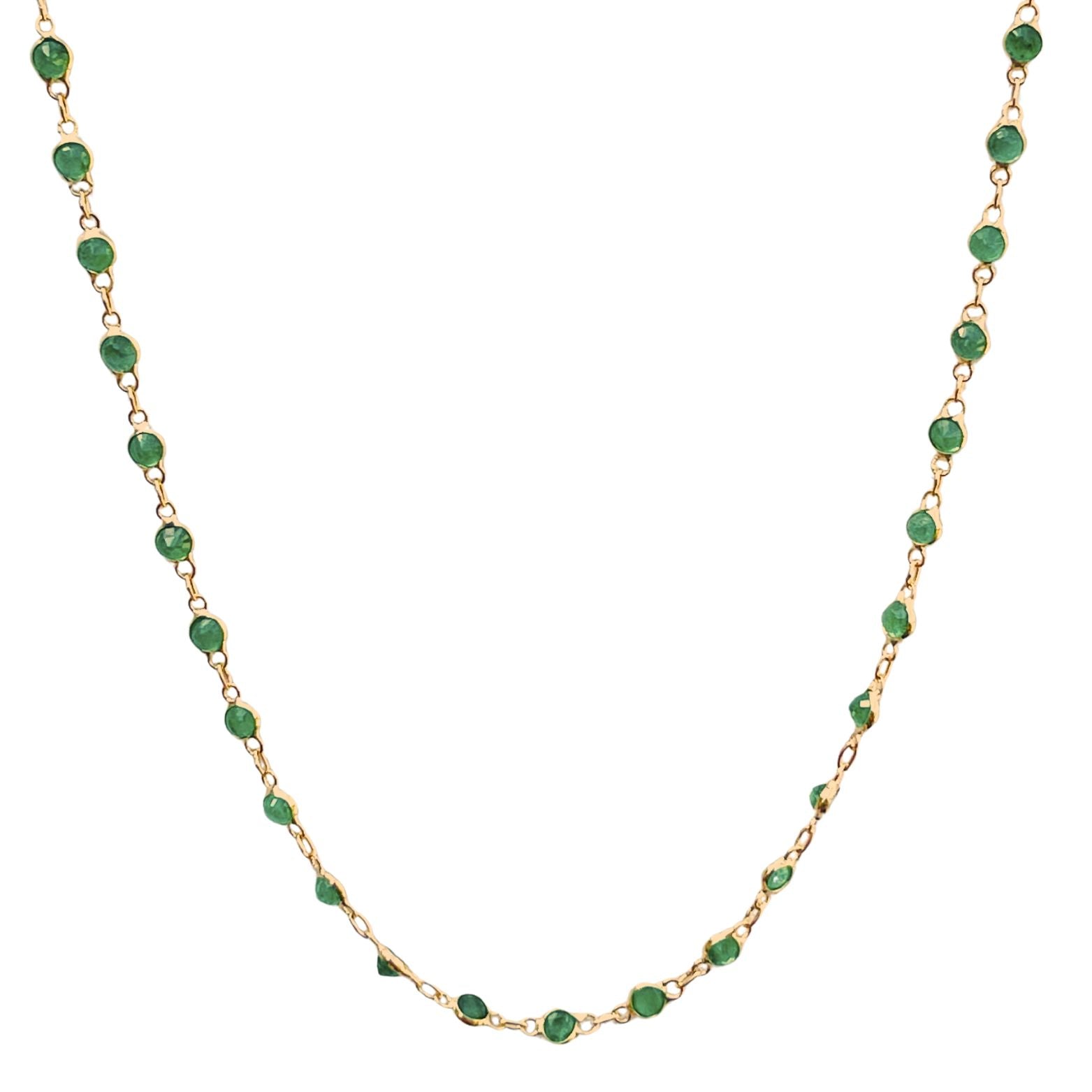 WD959 14kt Green Emeralds by the Yard Necklace