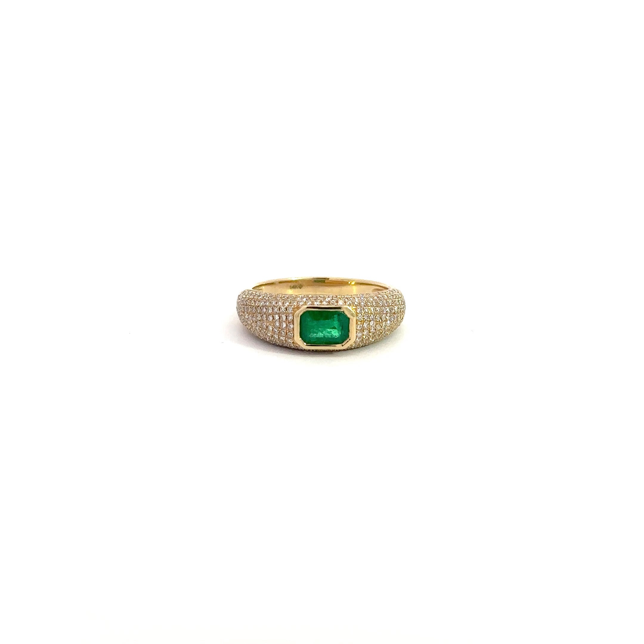 WD915 14kt gold, Diamond and Green Emerald