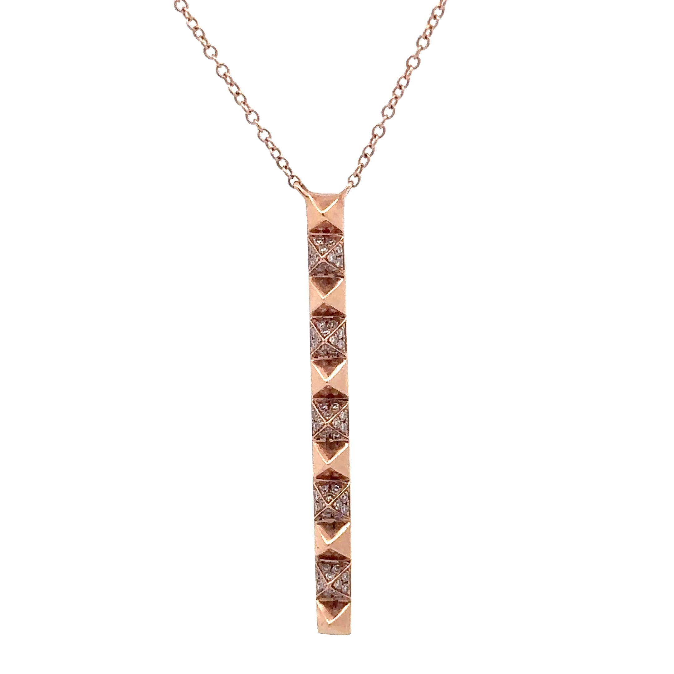 WD1801 14kt Gold Vertical Diamond Bar Necklace