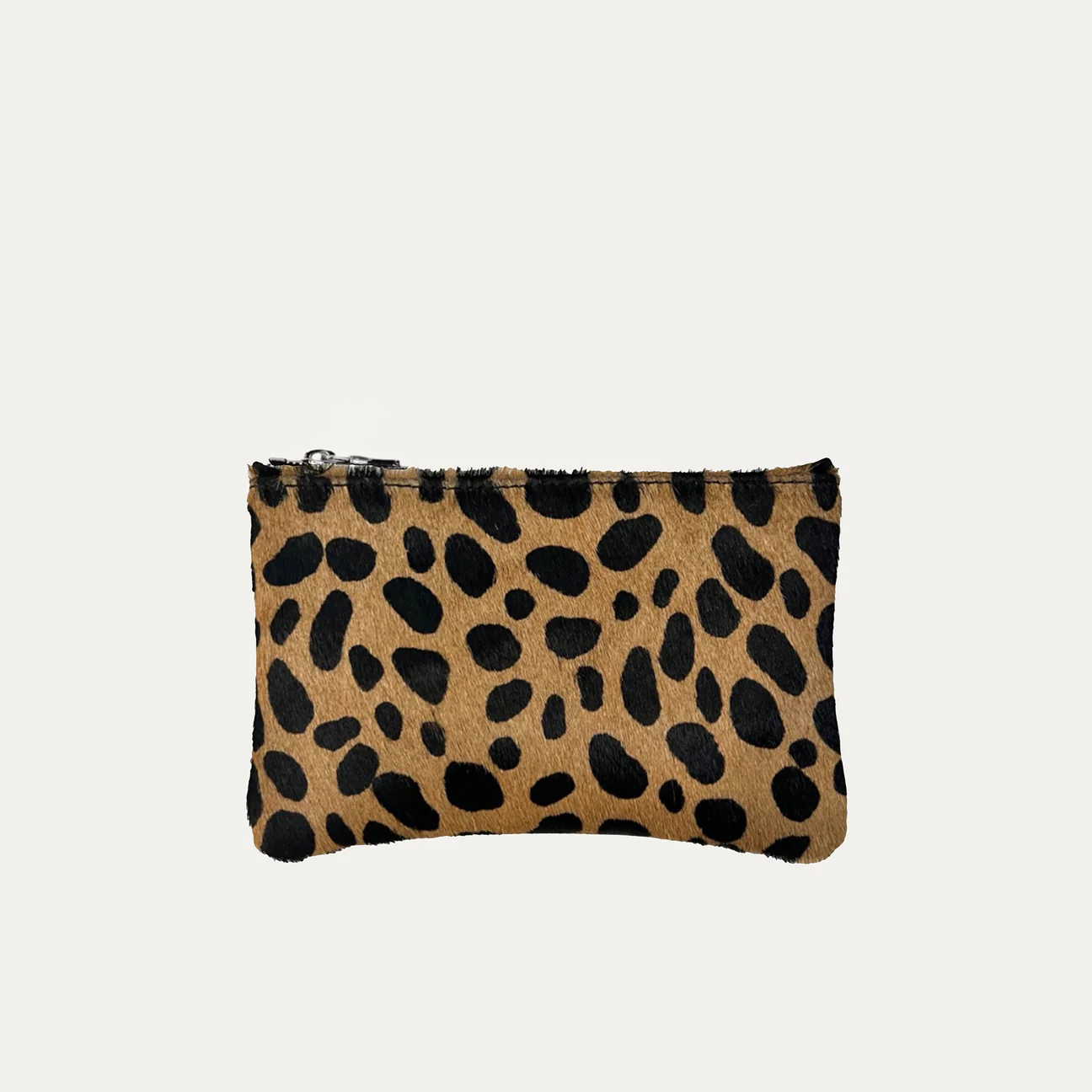 Pauly Pouch Organizer | Black and Brown Cheetah + Silver Hardware
