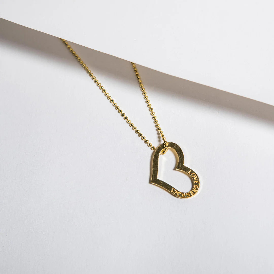LG103 LOVE GRENADES Large open heart Necklace