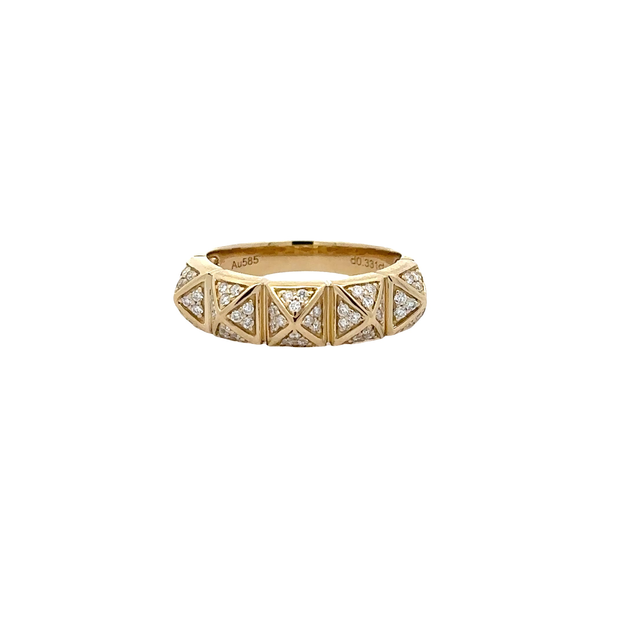 WD283963 14kt Gold Diamond Geometric Band