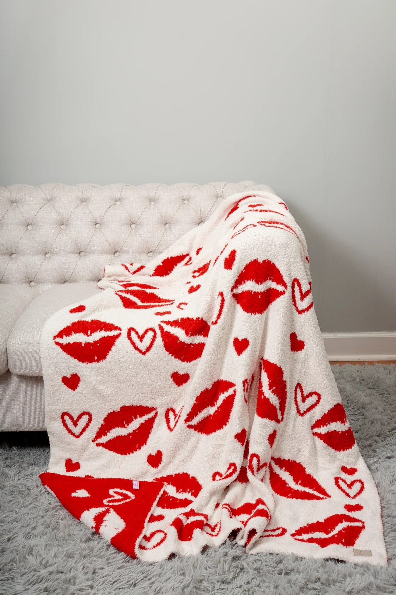 JCL6081h Fashion City Red Lips Pattern Print Cozy Soft Throw Blanket