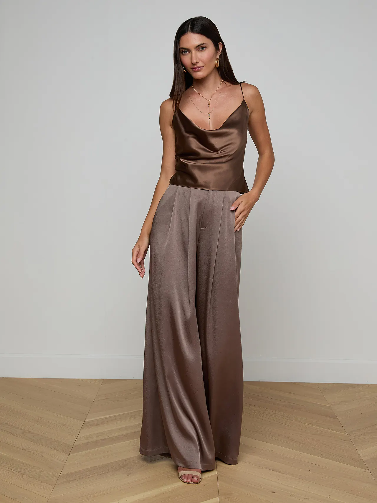 40657CLWc L'AGENCE CALISTA COWL NECK CAMI