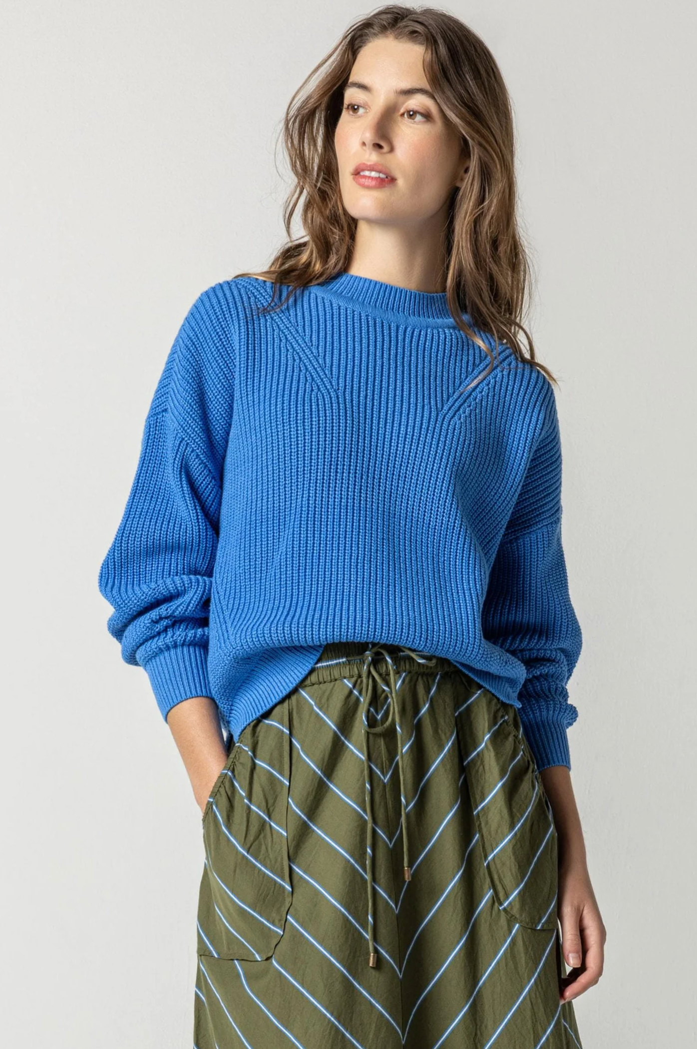 PA2270l Lilla P Oversized Rib Pullover Sweater