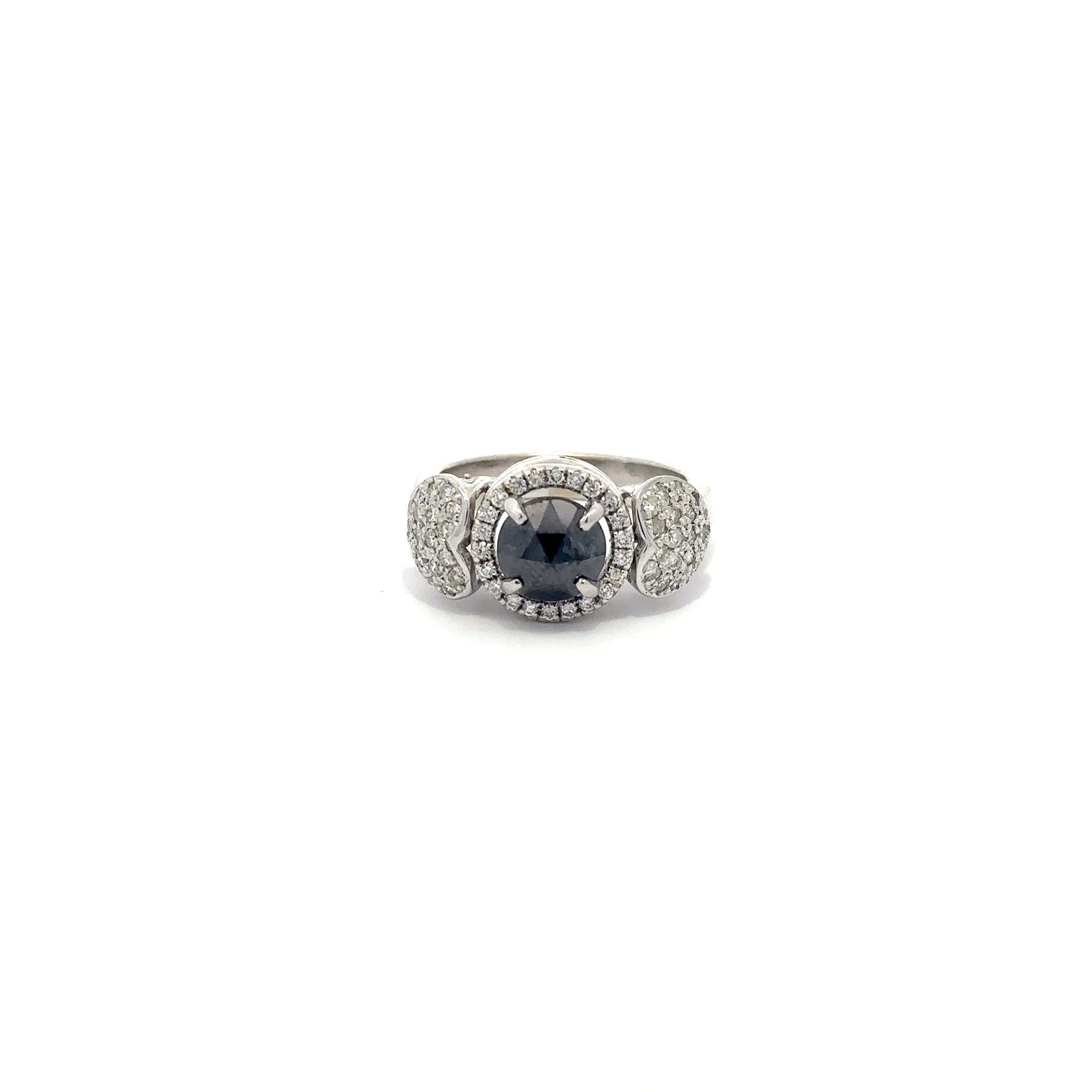 351664-93 14kt Rose cut black diamond Ring