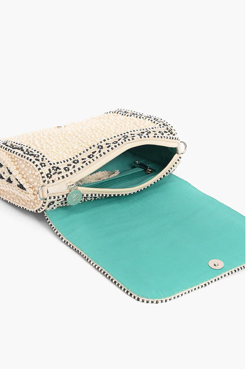 America & Beyond Emerald Stone Embellished Bag