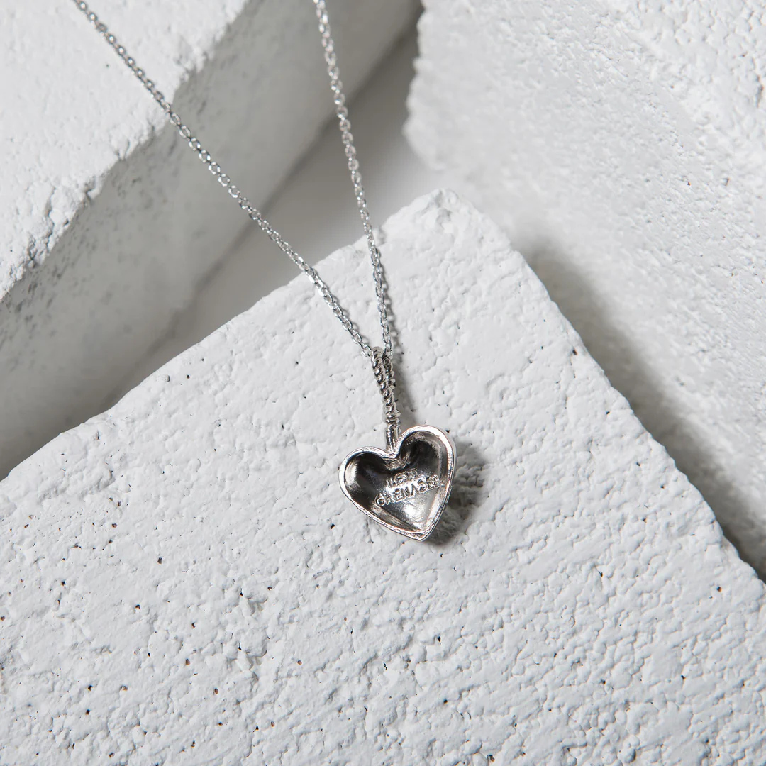 LG102 LOVE Grenades Sterling Silver Base with 14kt plating  Cherry heart Bomb W/18inch linked chain