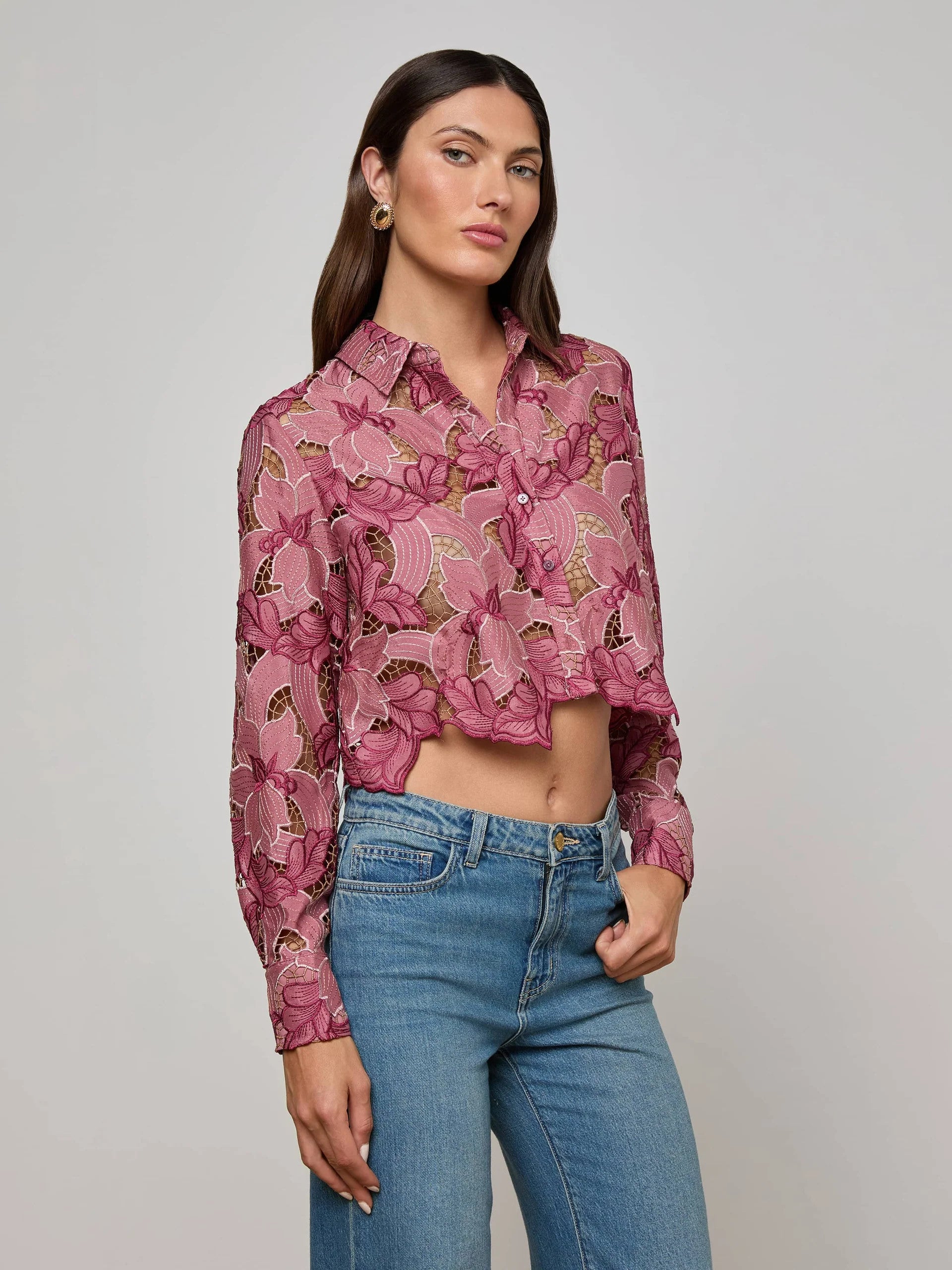 40639QCFmmce Akemi Cropped Button Down