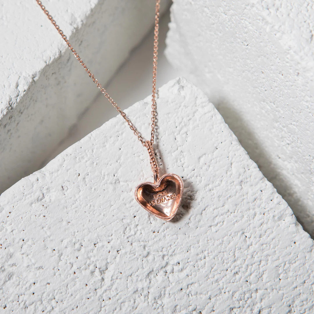 LG102 LOVE Grenades Sterling Silver Base with 14kt plating  Cherry heart Bomb W/18inch linked chain