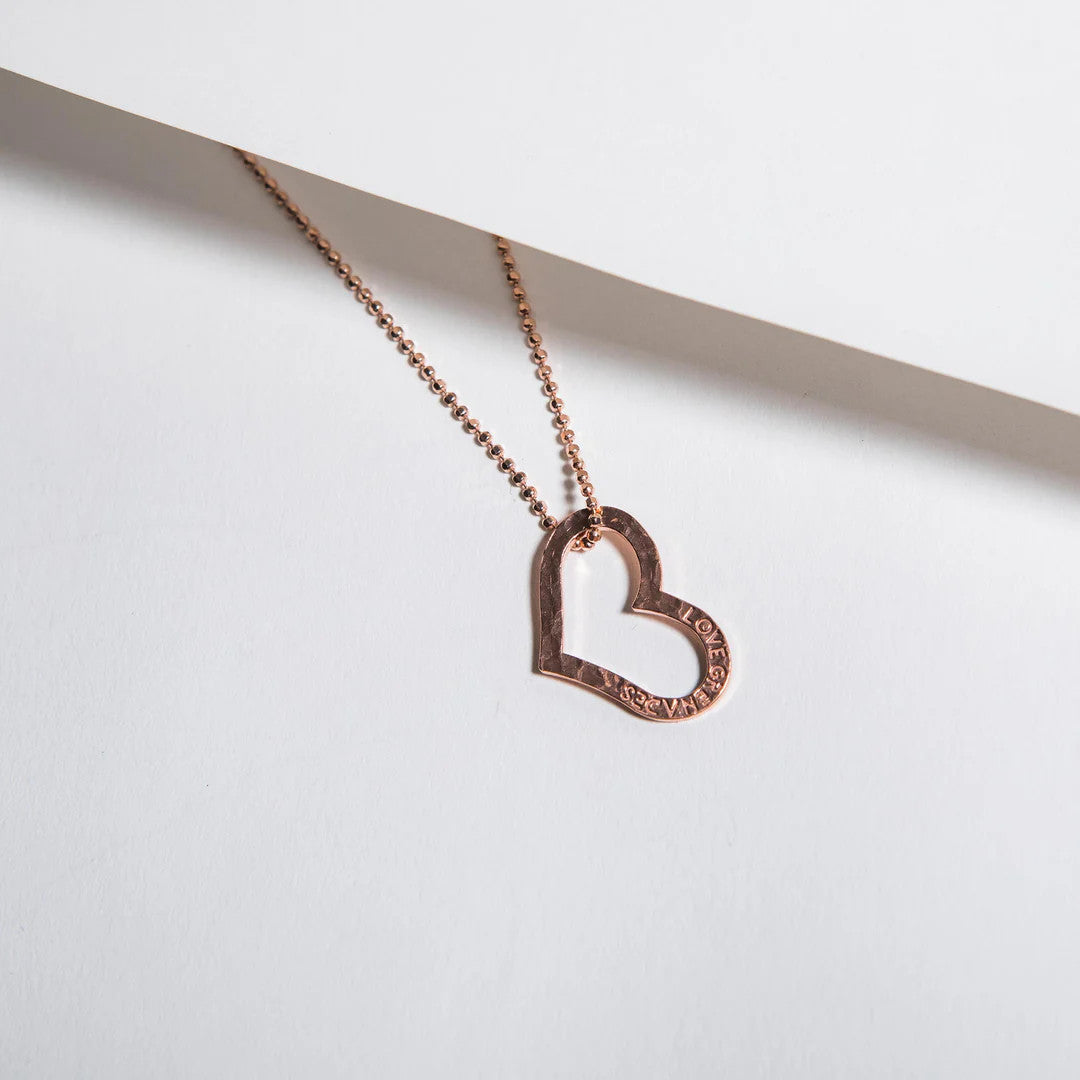 LG103 LOVE GRENADES Large open heart Necklace