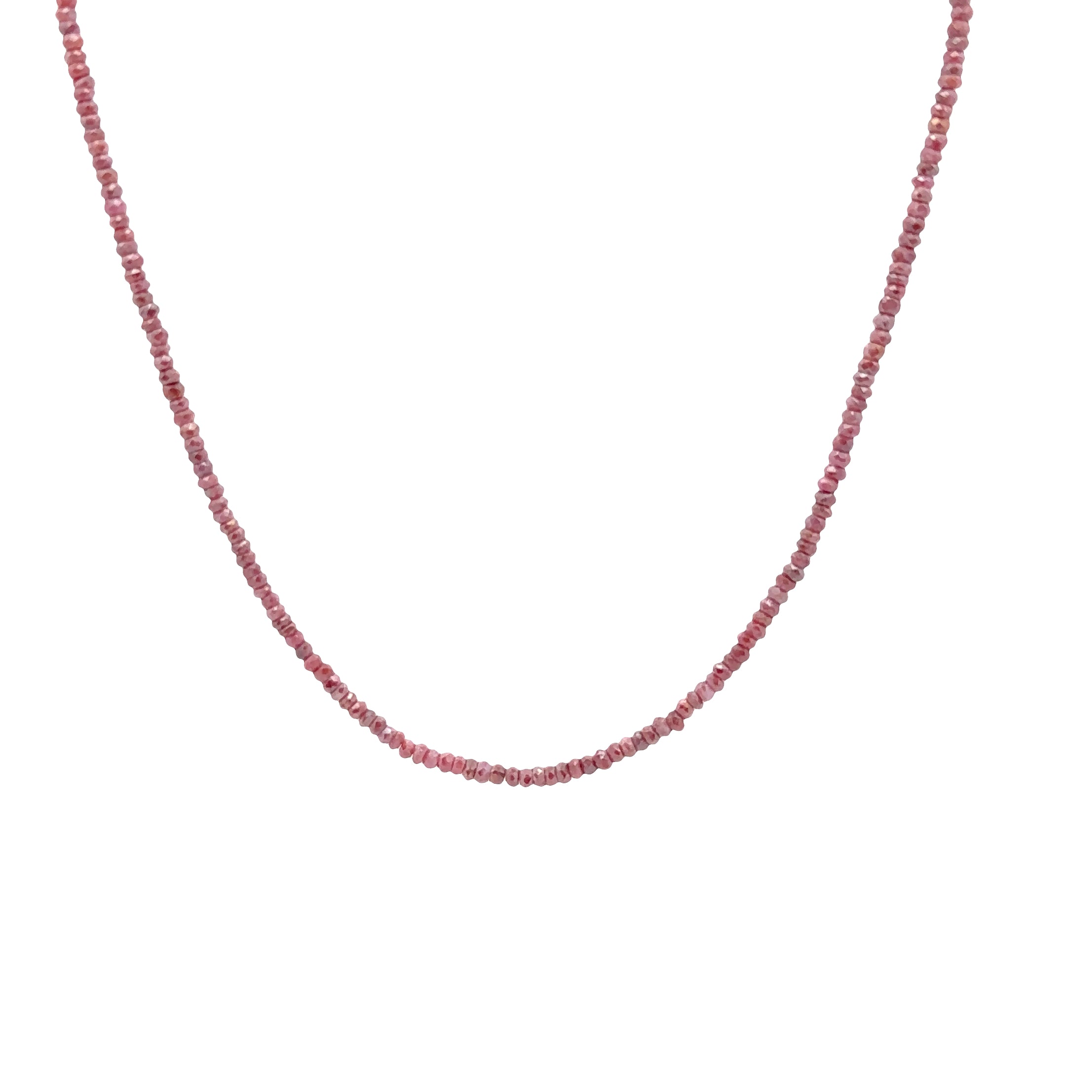 WD1925 Faceted Pink Sapphire Necklace — 14K Yellow Gold