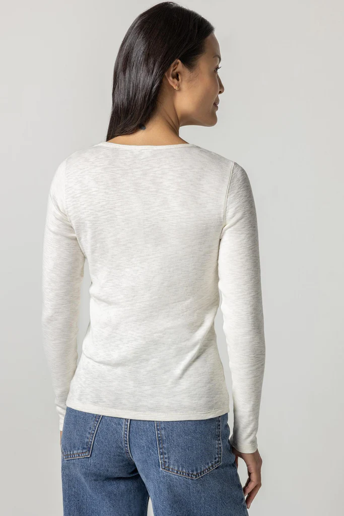 PA2279w Lilla P Long Sleeve Shirred V-Neck