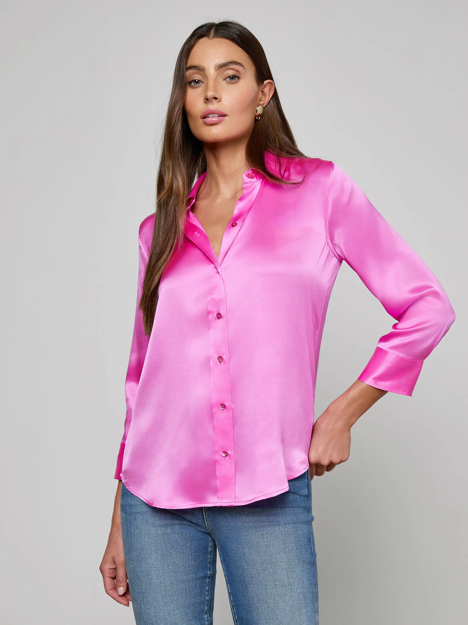 40126CLW-FUCA L'AGENCE Dani Silk Blouse