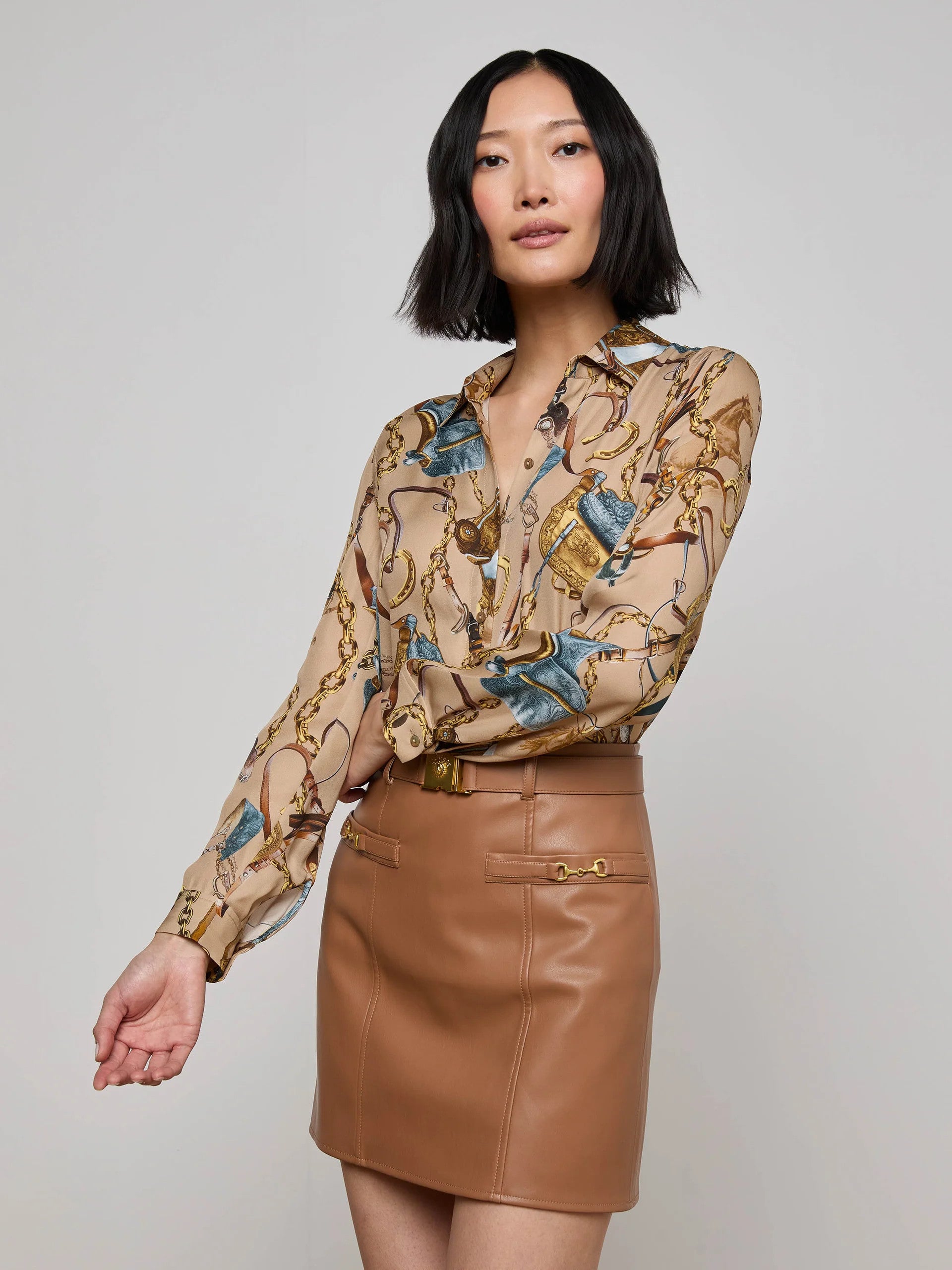 4254EEAdcmes L'AGENCE Nina L/S Blouse