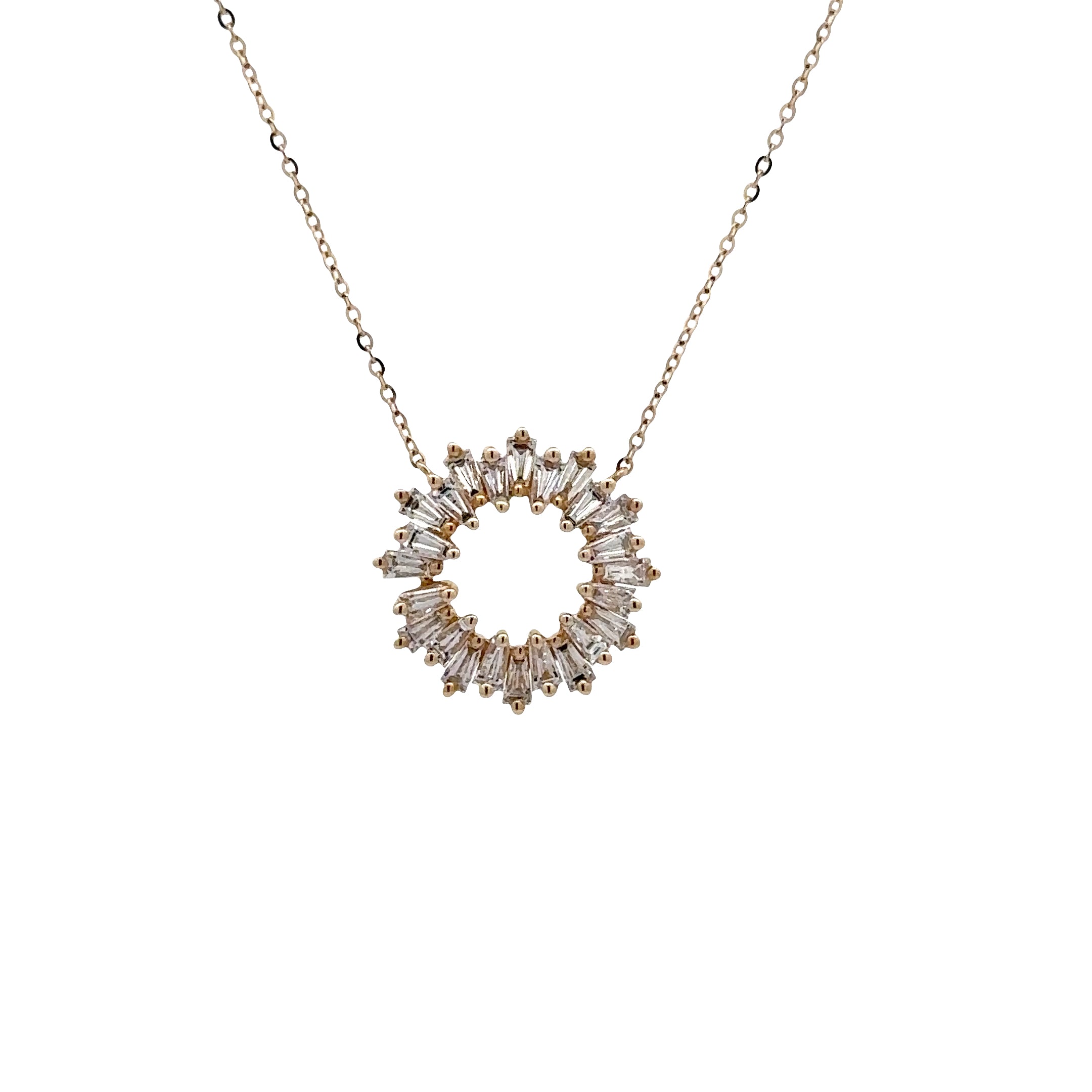 WD1833 14kt Gold Baguette Cut Diamond Circle