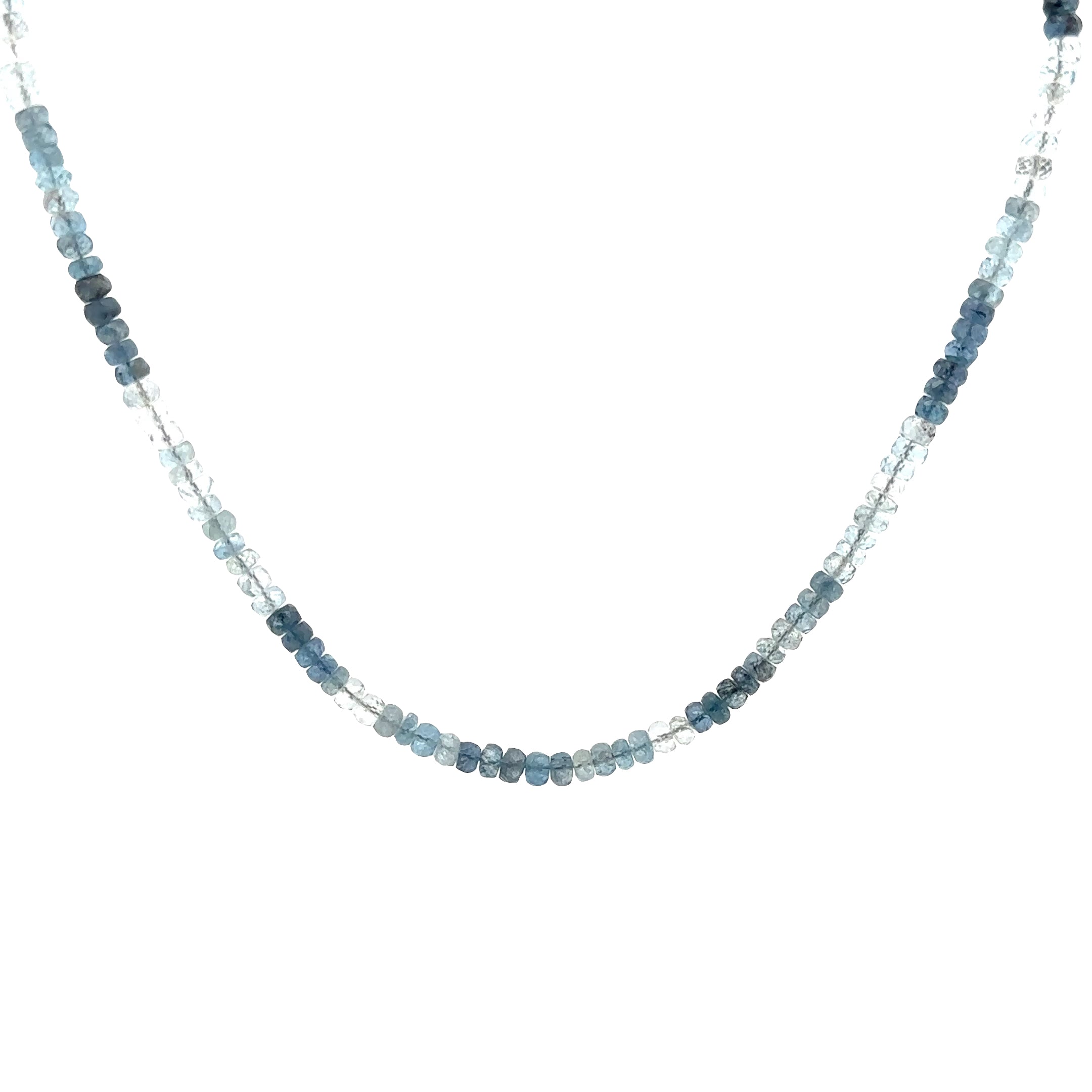 WD1924 Faceted Aquamarine Necklace — 14K Yellow Gold