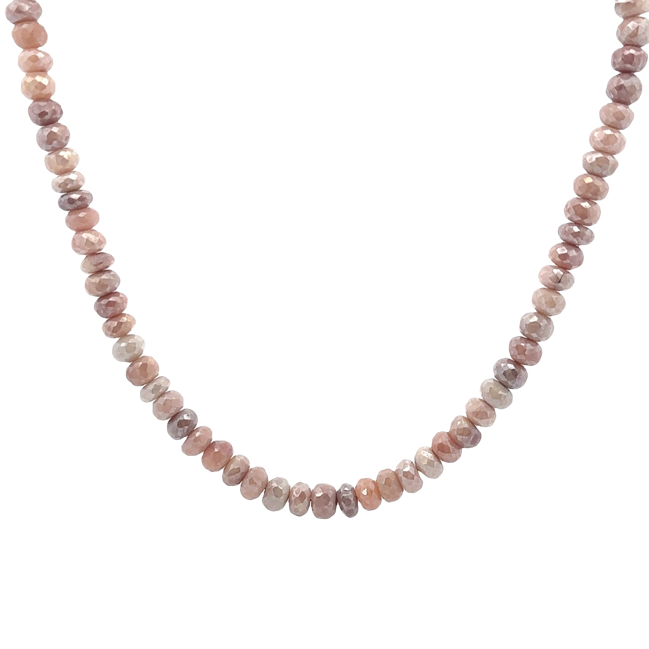 WD1940 Moonstone Beaded Necklace (AB Finish) — 14K Yellow Gold