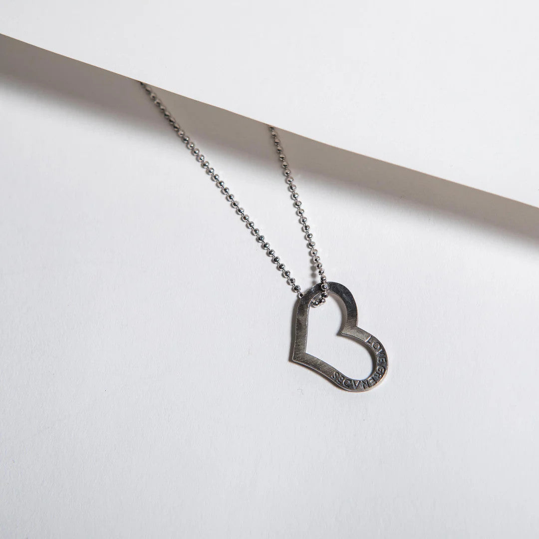 LG103 LOVE GRENADES Large open heart Necklace