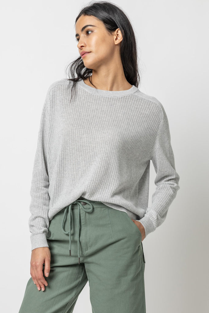 PA2445a Lilla P Saddle Sleeve Pullover Sweater