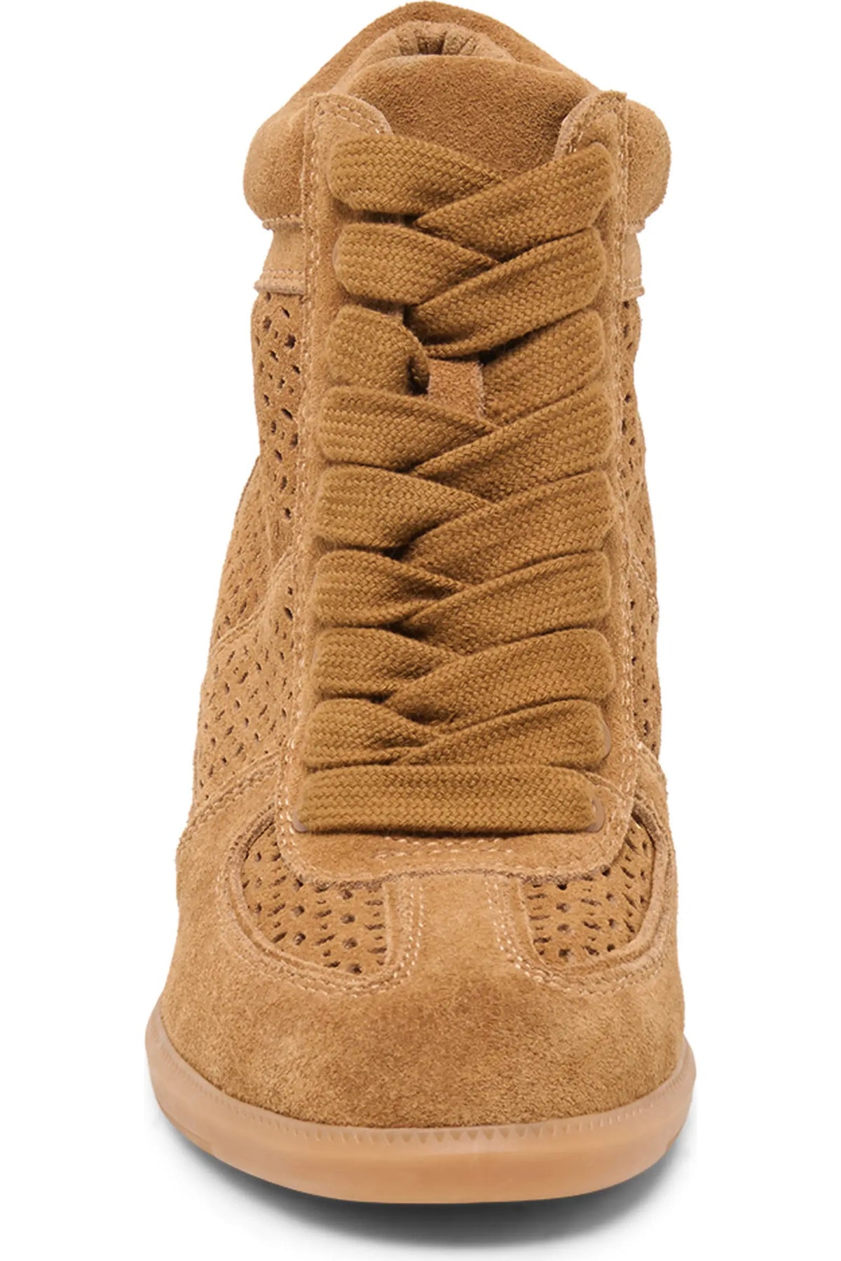 Dolce Vita The Irlah wedge Tie Bootie in brown suede, additional view