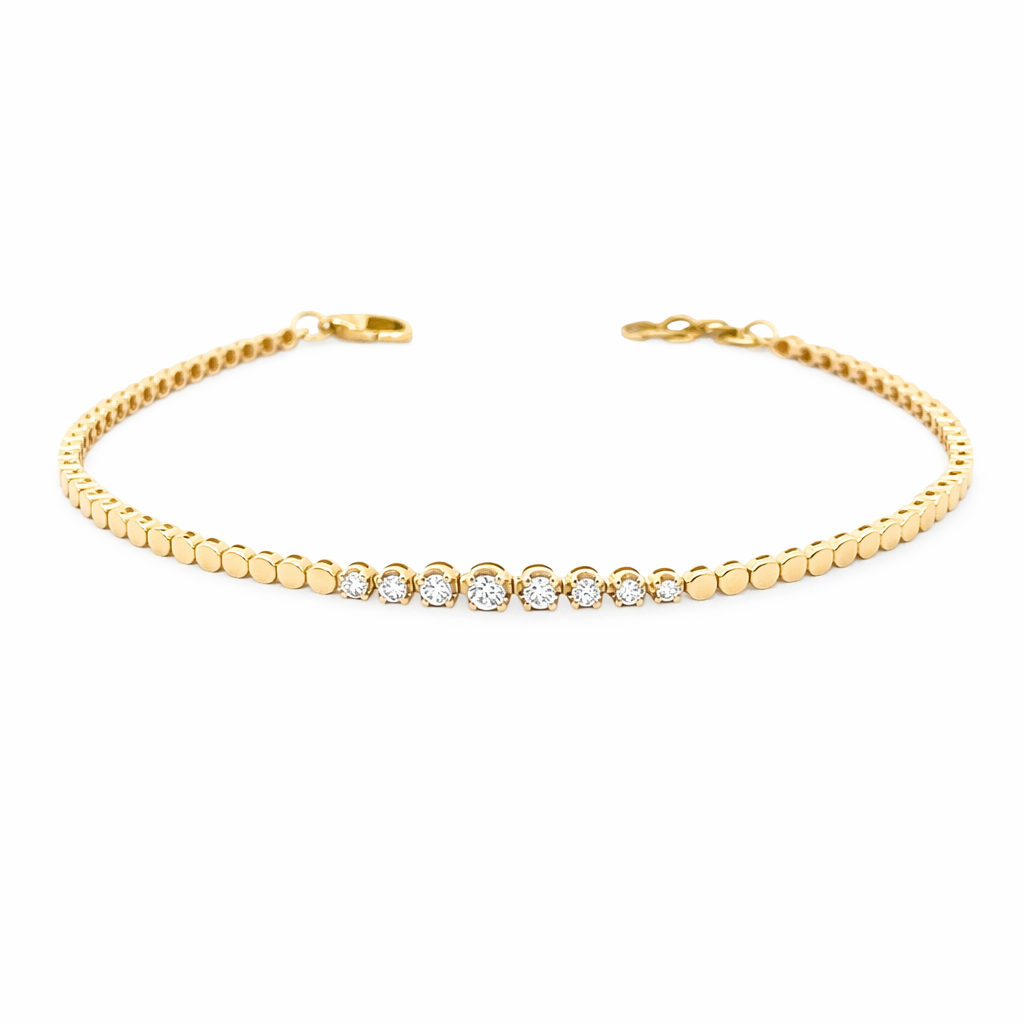 315237 14kt Gold Diamond Tennis Bracelet