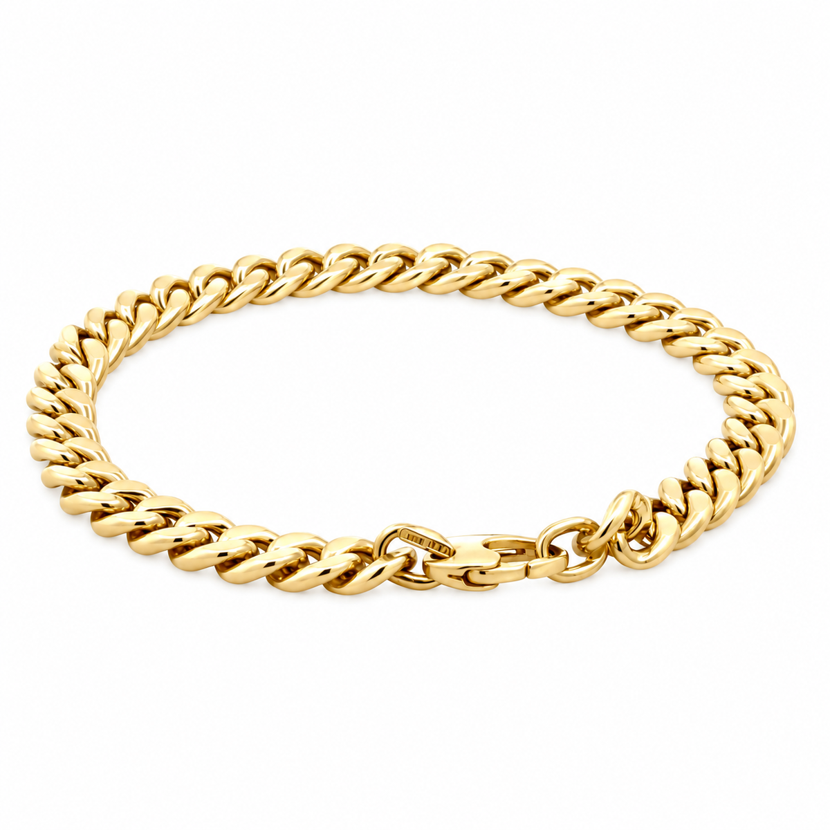 WD1980 14KT Yellow Gold Hollow Miami Cuban Link Bracelet
