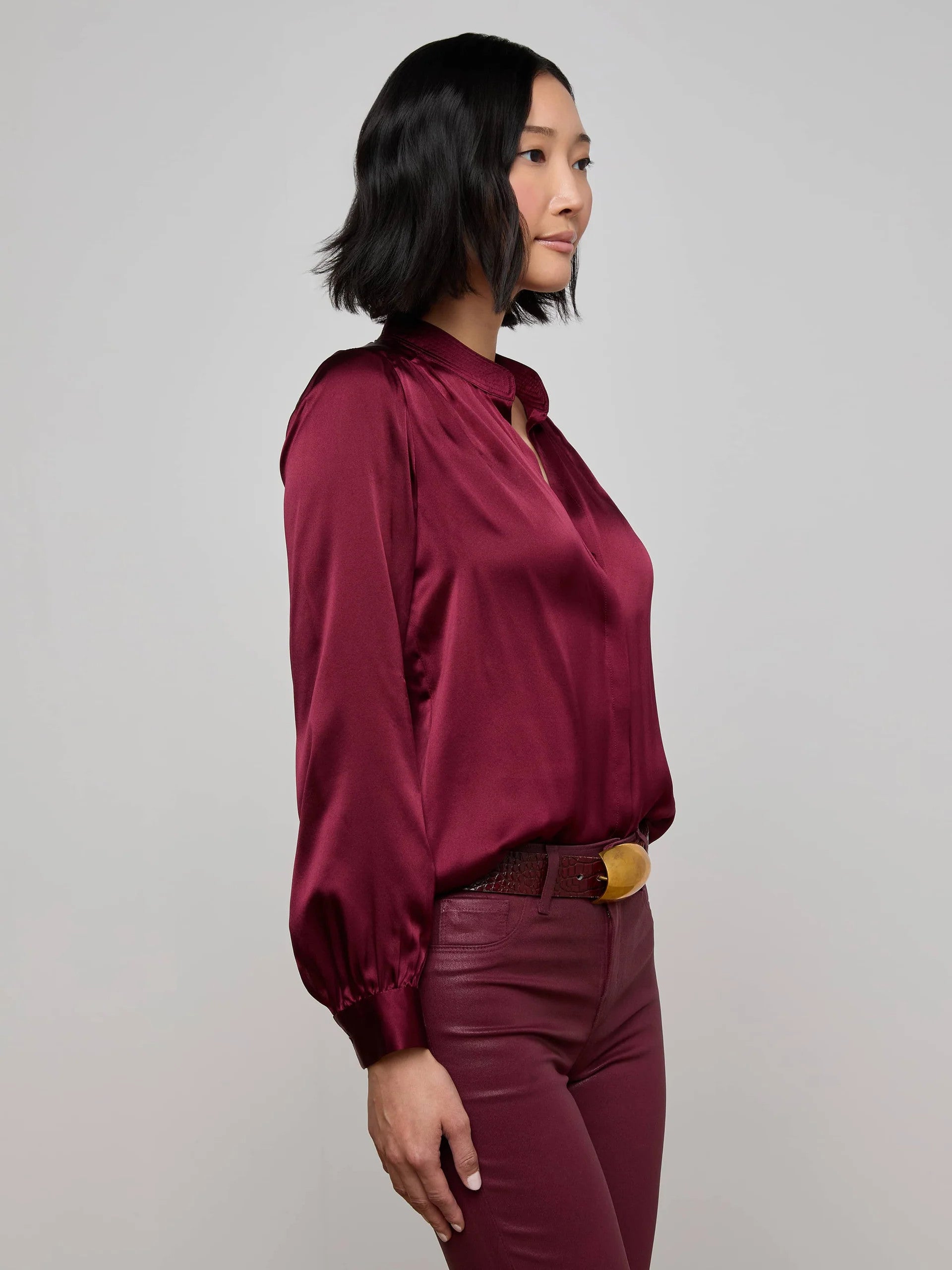 4490CLWdp L'AGENCE Biana Silk Blouse