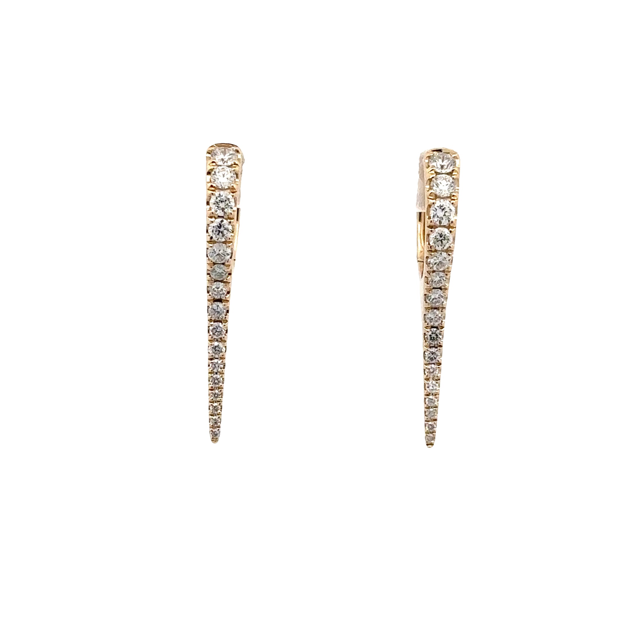 WD1816 14kt Gold Diamond Elongated Spike Drop Earring