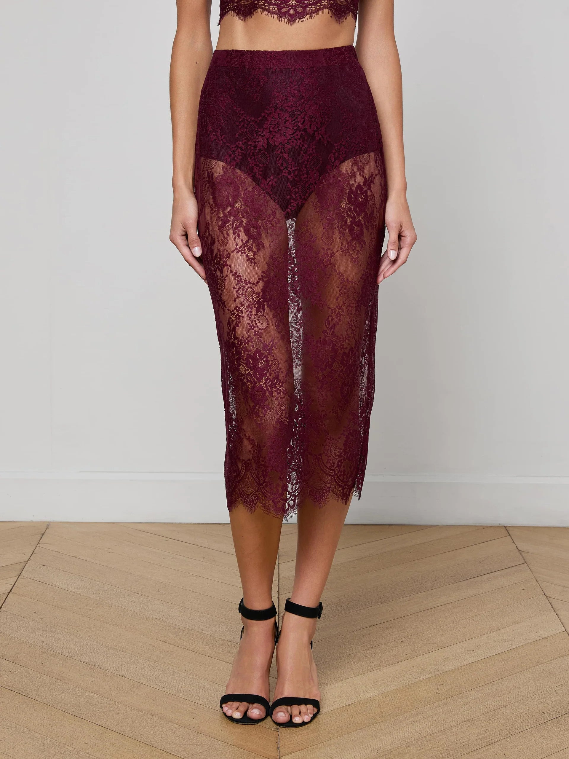 3420LYTdp L'AGENCE Makene Lace Pencil Skirt