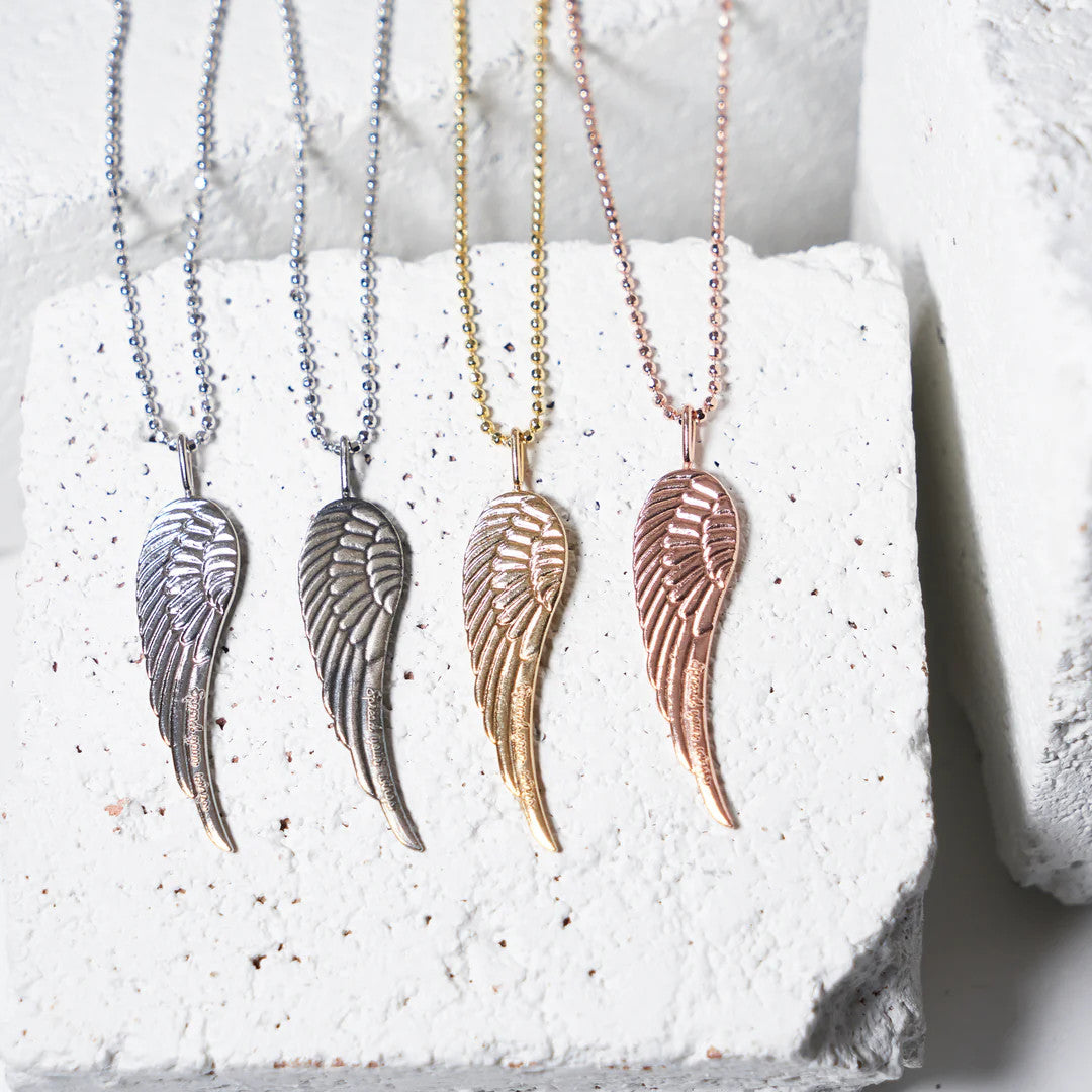 LG113 LOVE Grenades Sterling Silver Base with 14kt plating  Angel Wing