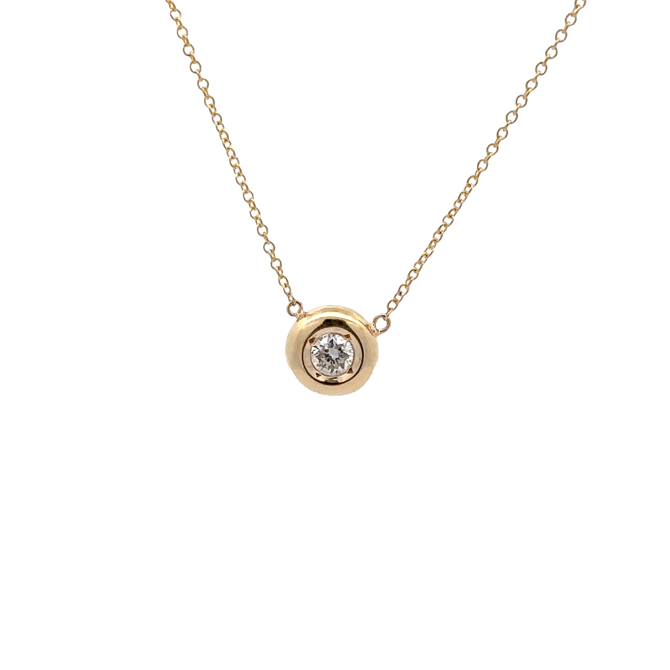WD1843 14kt Gold Round Bezeled Diamond