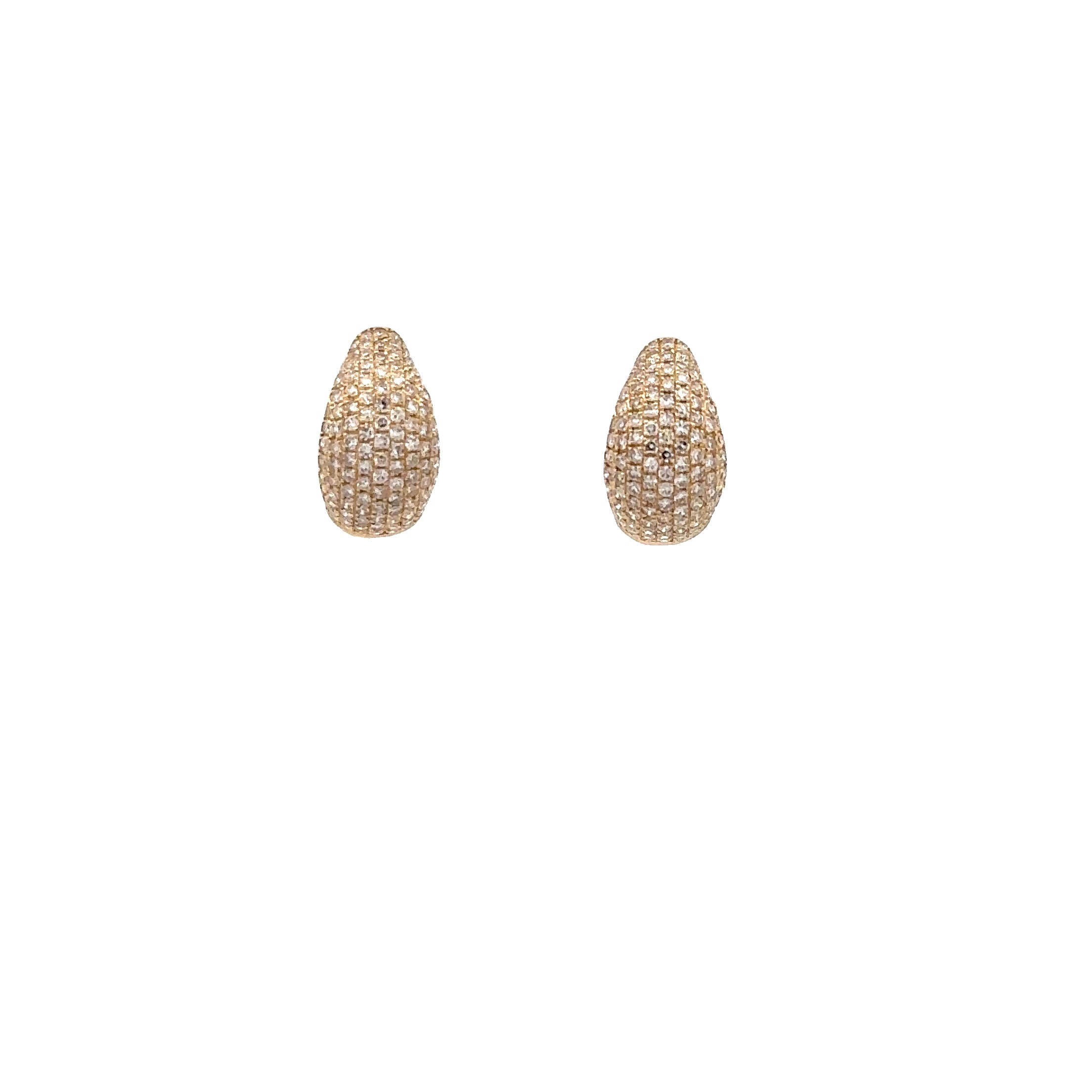 WD1796 14kt Gold Tick Pave Diamond Huggie Hoop Earrings
