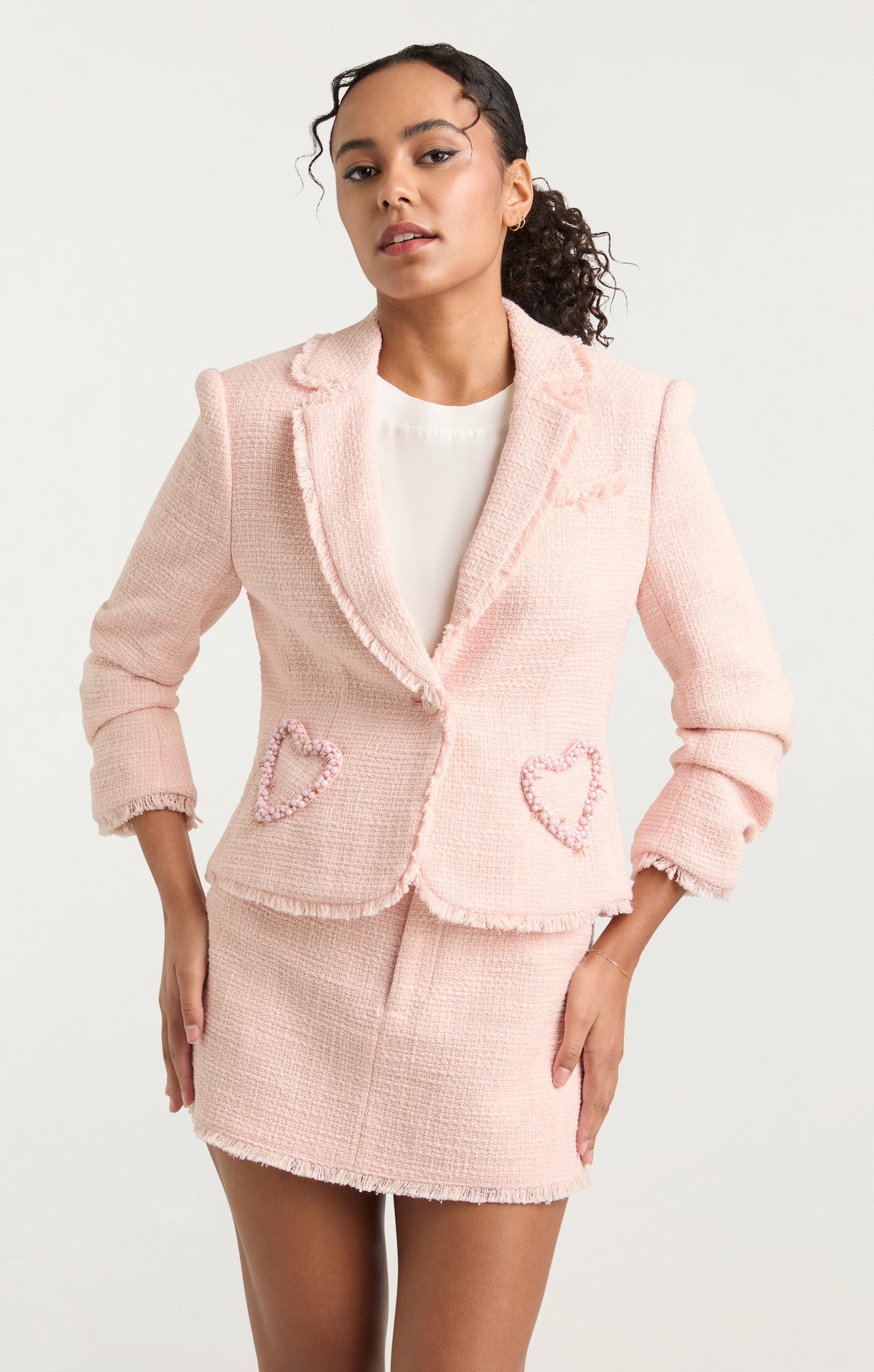 Zj843A114z Cinq de Sept Beaded Heart Kalina Blazer